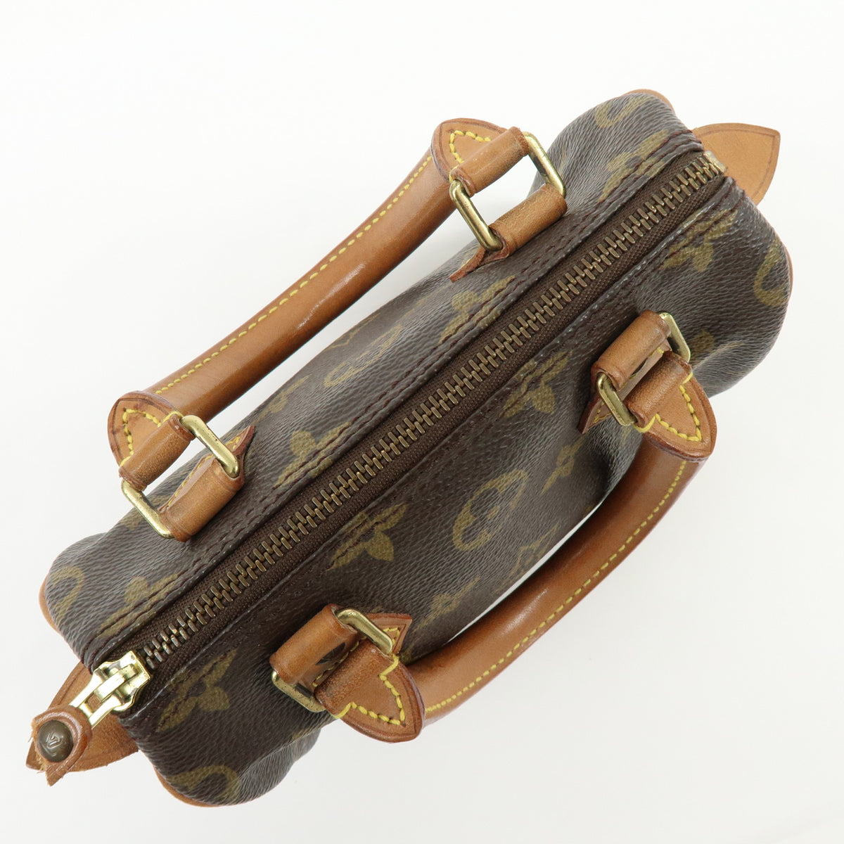 Louis Vuitton Monogram Mini Speedy Hand Bag Brown M41534