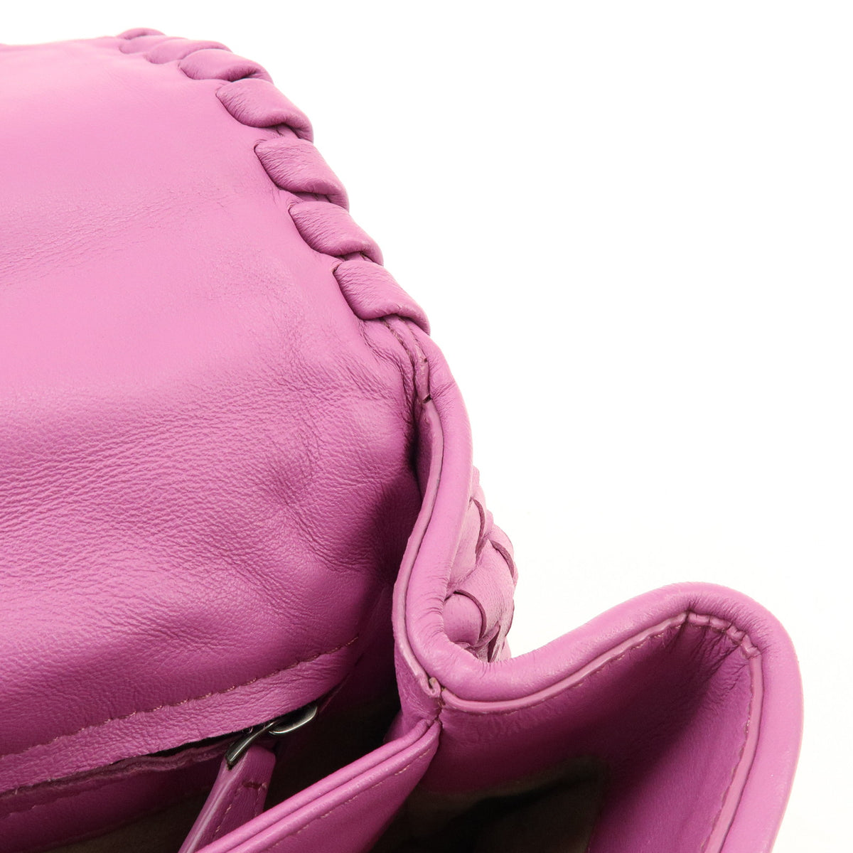 BOTTEGA VENETA Intrecciato Leather Chain Shoulder Bag Purple
