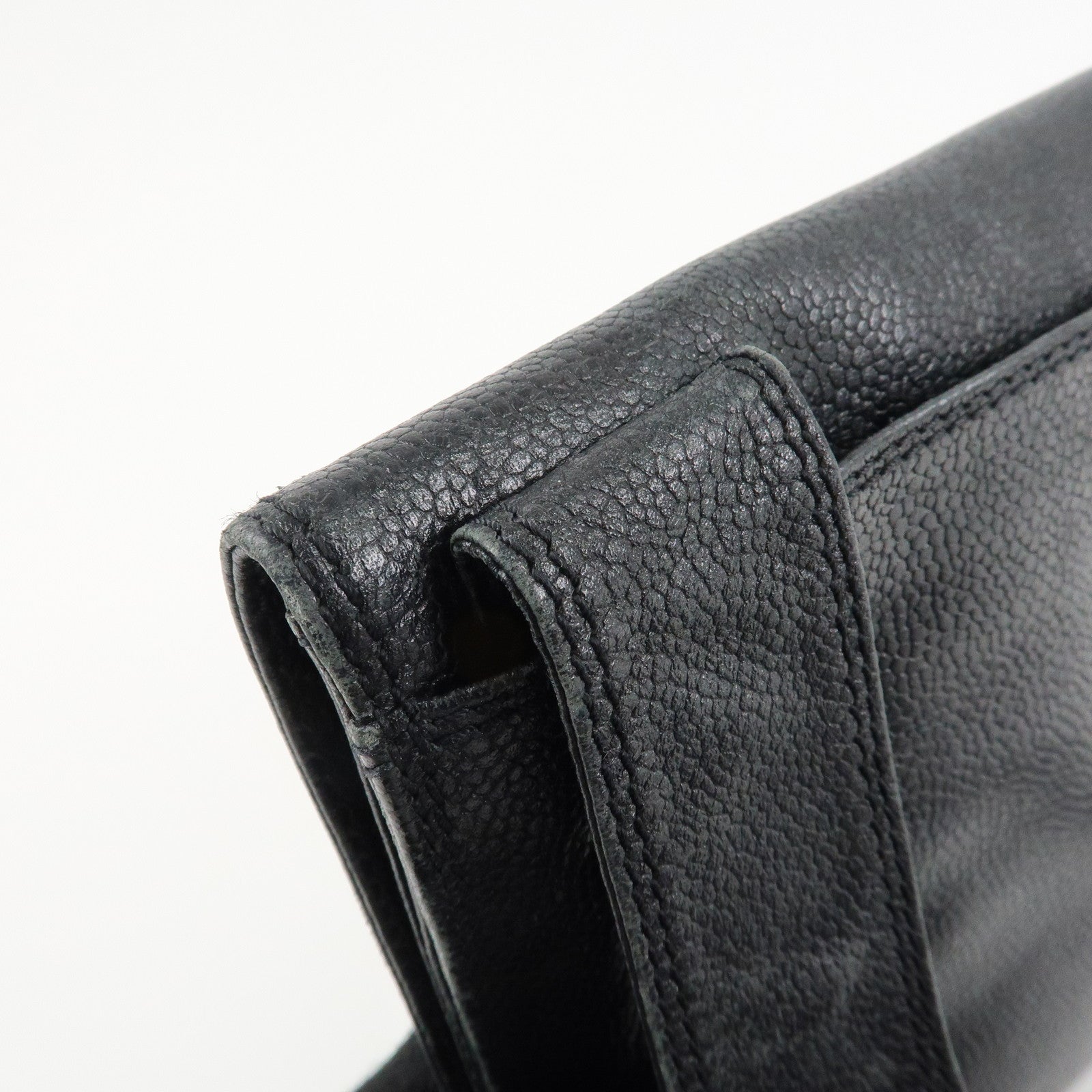 CHANEL COCO Mark Caviarskin Shoulder Bag Crossbody Bag Black Used