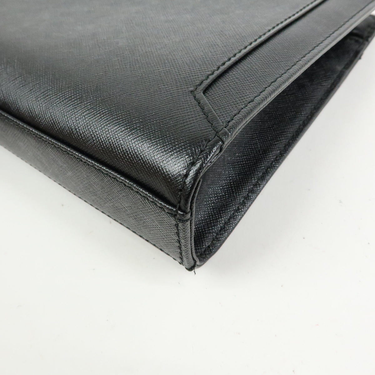 BURBERRY Saffiano Leather Clutch Bag Black