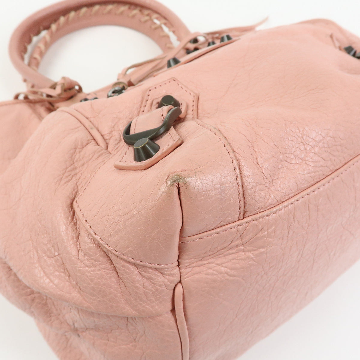 BALENCIAGA Classic The Sunday Leather Tote Bag Hand Bag Pink 228750