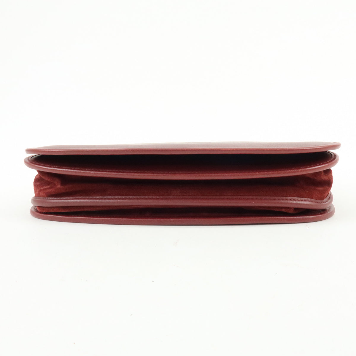 Cartier Must de Cartier Leather Flap Shoulder Bag Bordeaux