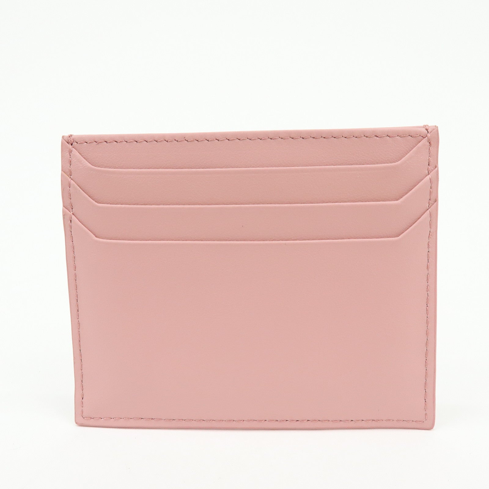 MIU MIU Leather Card Case Valentine Limited Heart Motif Rhinestone Pink