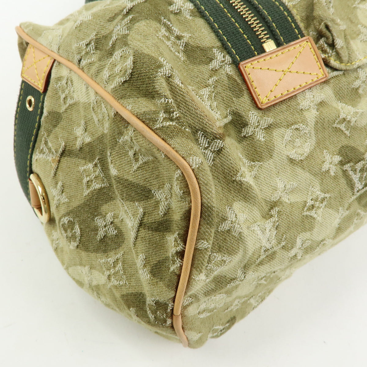 Louis Vuitton Monogramouflage Lys Denim Leather Boston Bag Green M95771