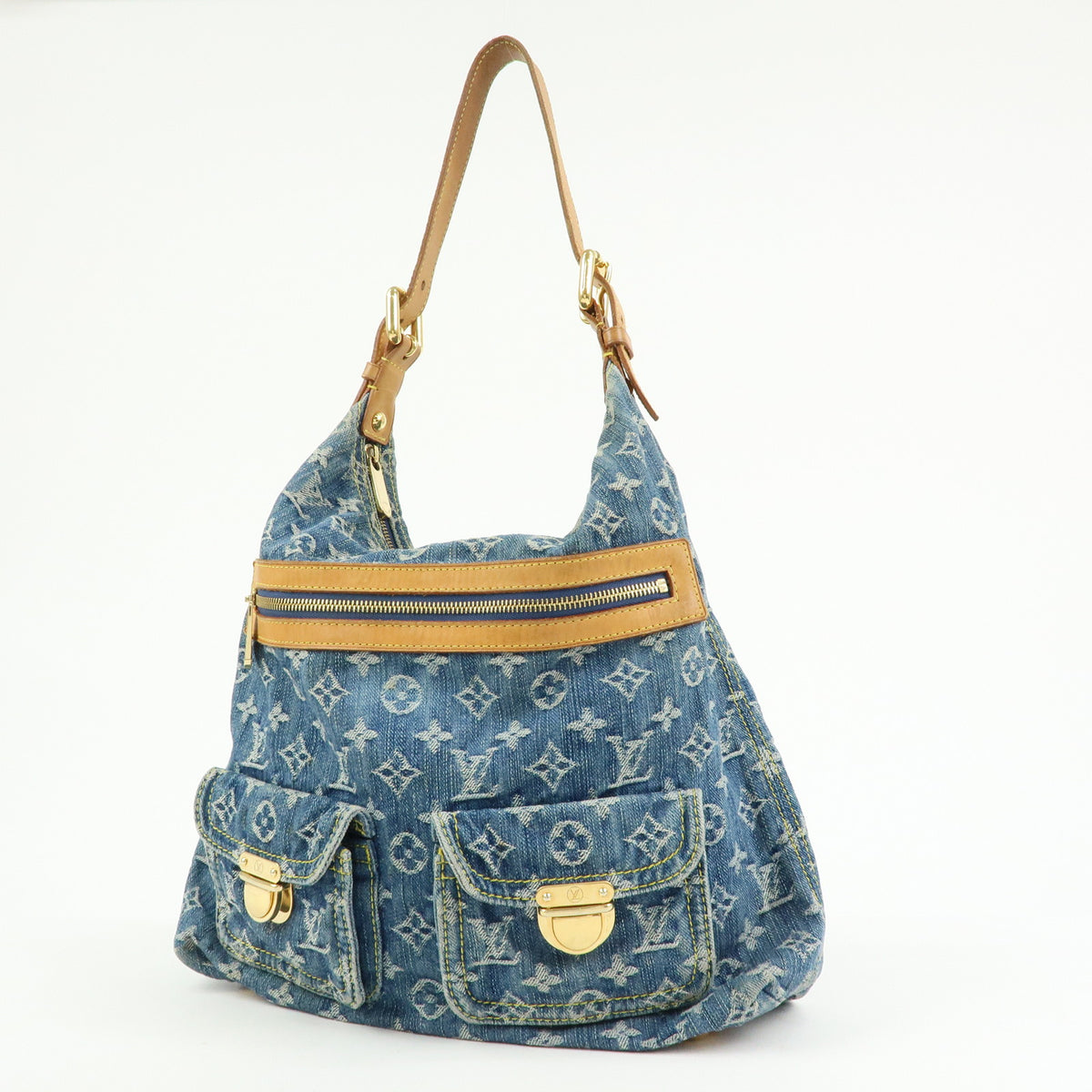 Louis Vuitton Monogram Denim Baggy GM Shoulder Bag Blue M95048