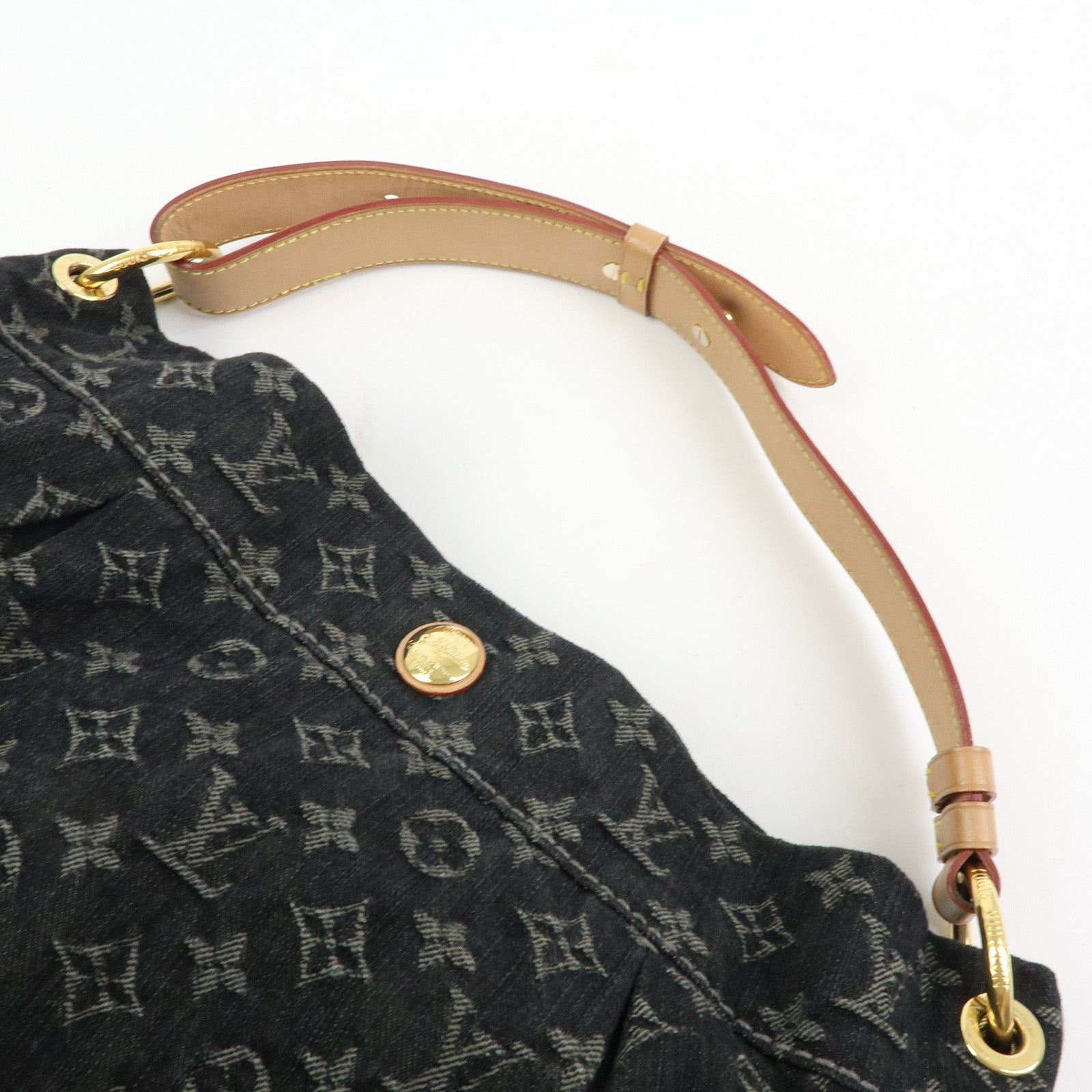 Louis Vuitton Monogram Denim Daily PM Leather Shoulder Bag Noir M40494