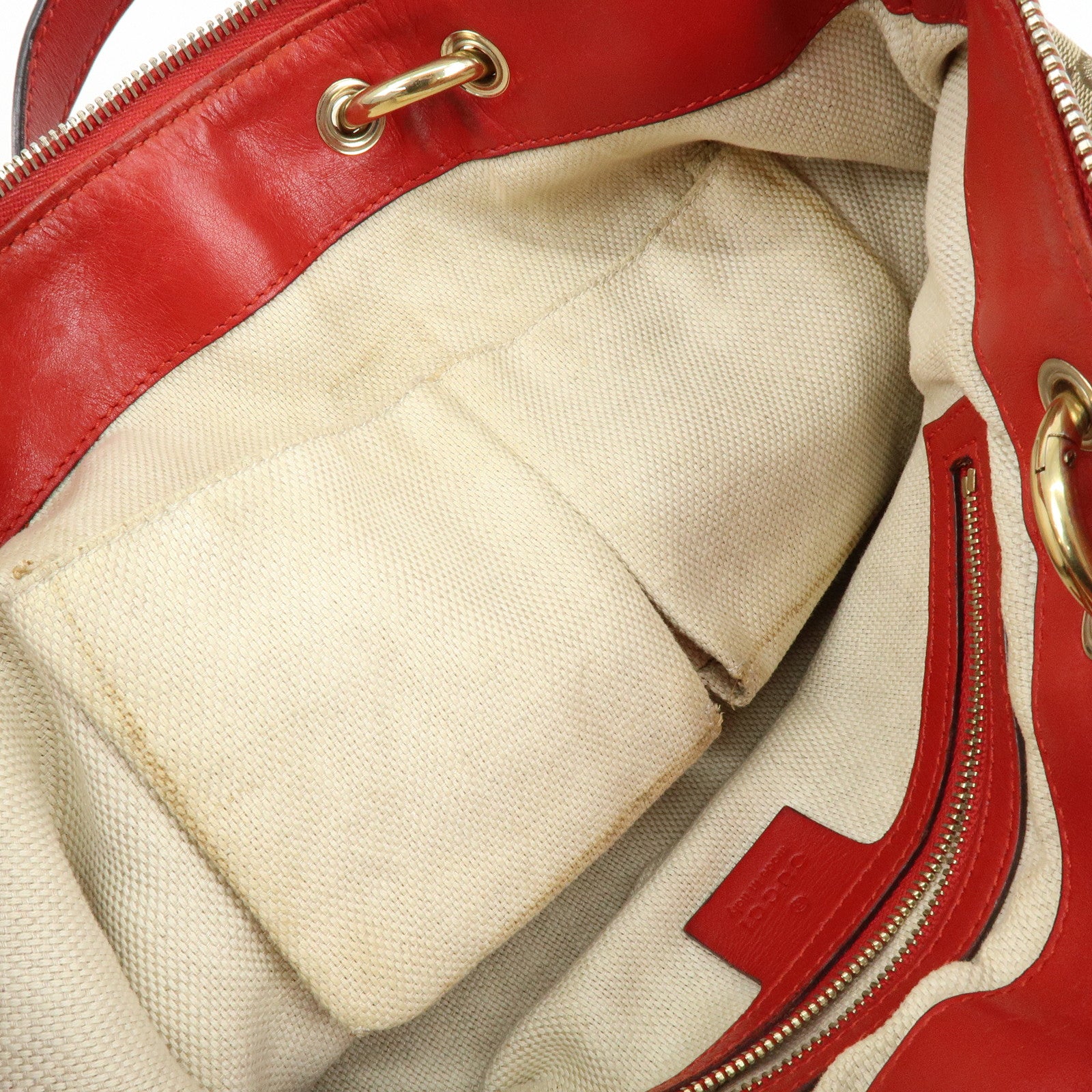 GUCCI GG Canvas Leather Shoulder Bag Valentine Limited 309122