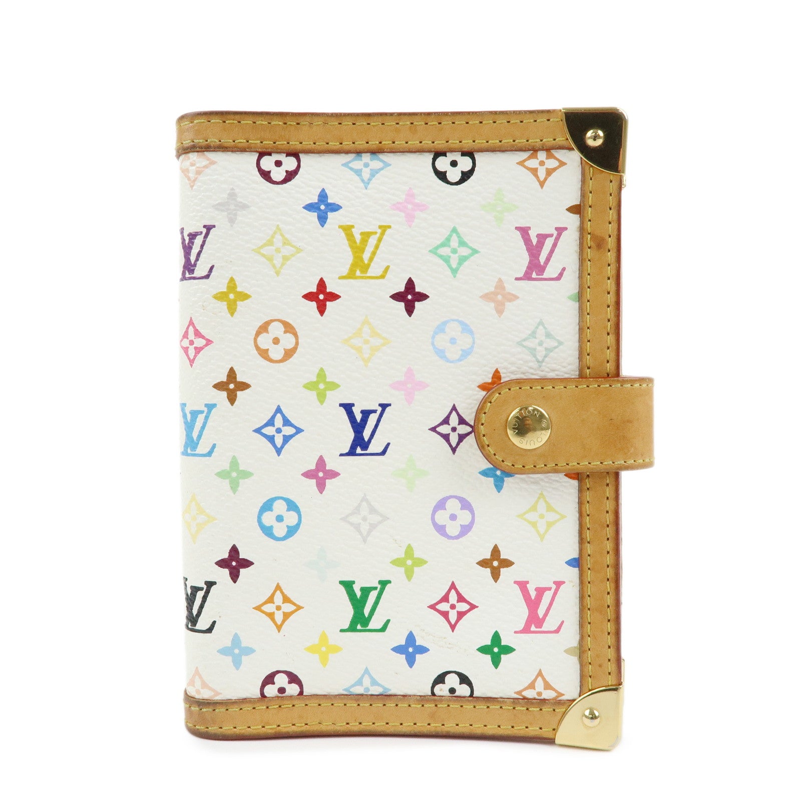 Louis Vuitton Monogram Multicolor Agenda PM Planner Cover Blanc R20896