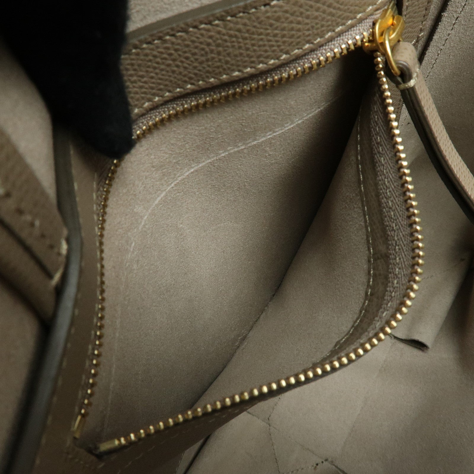 CELINE Vertical Cabas Leather 2Way Hand Bag Shouder Bag Greige