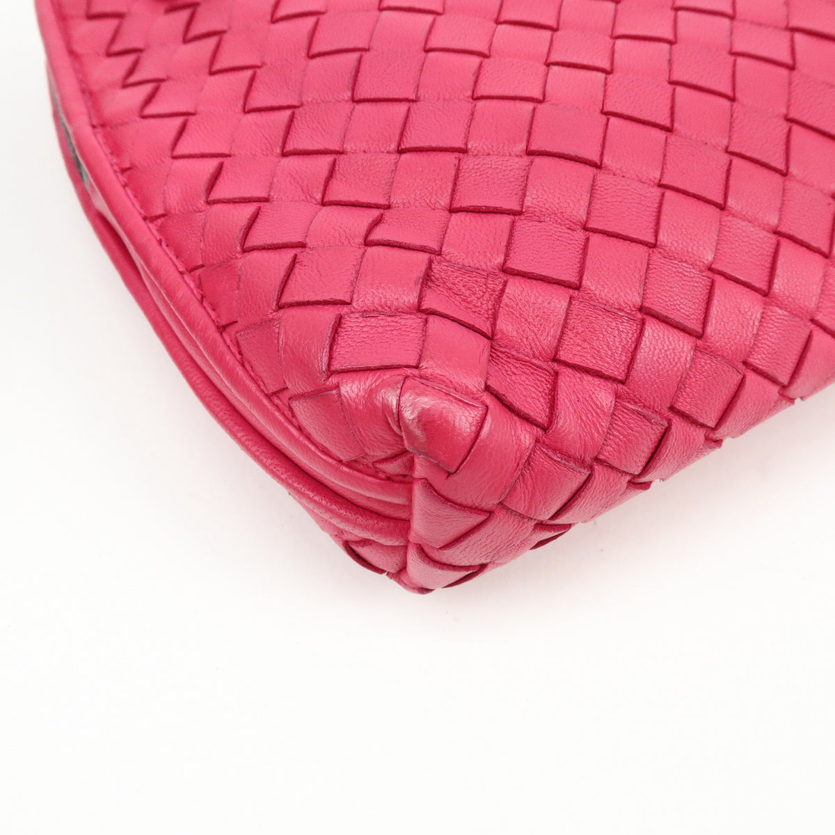BOTTEGA VENETA Inttrecciato Nodini Leather Shoulder Bag Pink