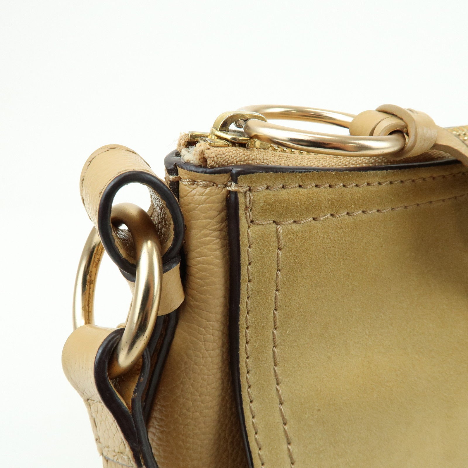 Chloe See by Chloe Joan Leather Suede 2Way Bag Hand Bag Beige