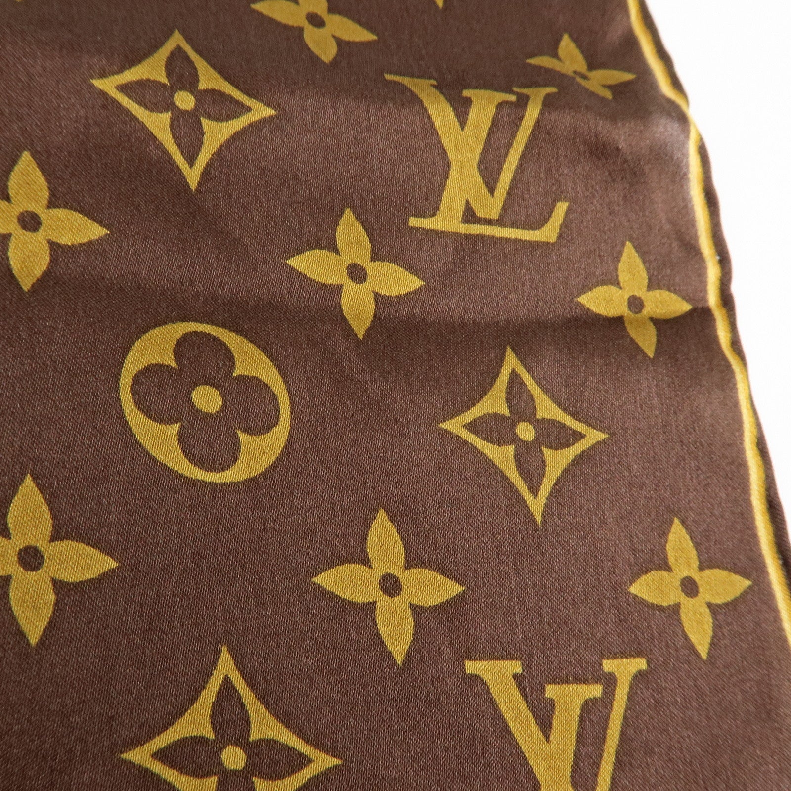 Louis Vuitton Monogram Silk 100% Scarf Shawl Leopard Pattern Brown