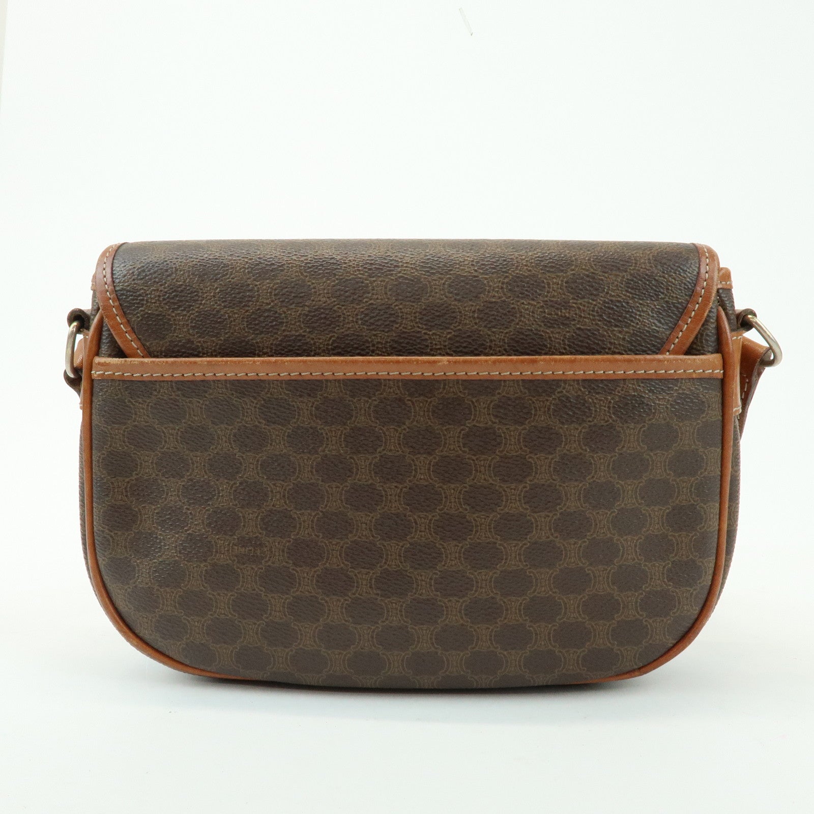 CELINE Macadam PVC Leather Shoulder Bag Crossbody Bag Brown