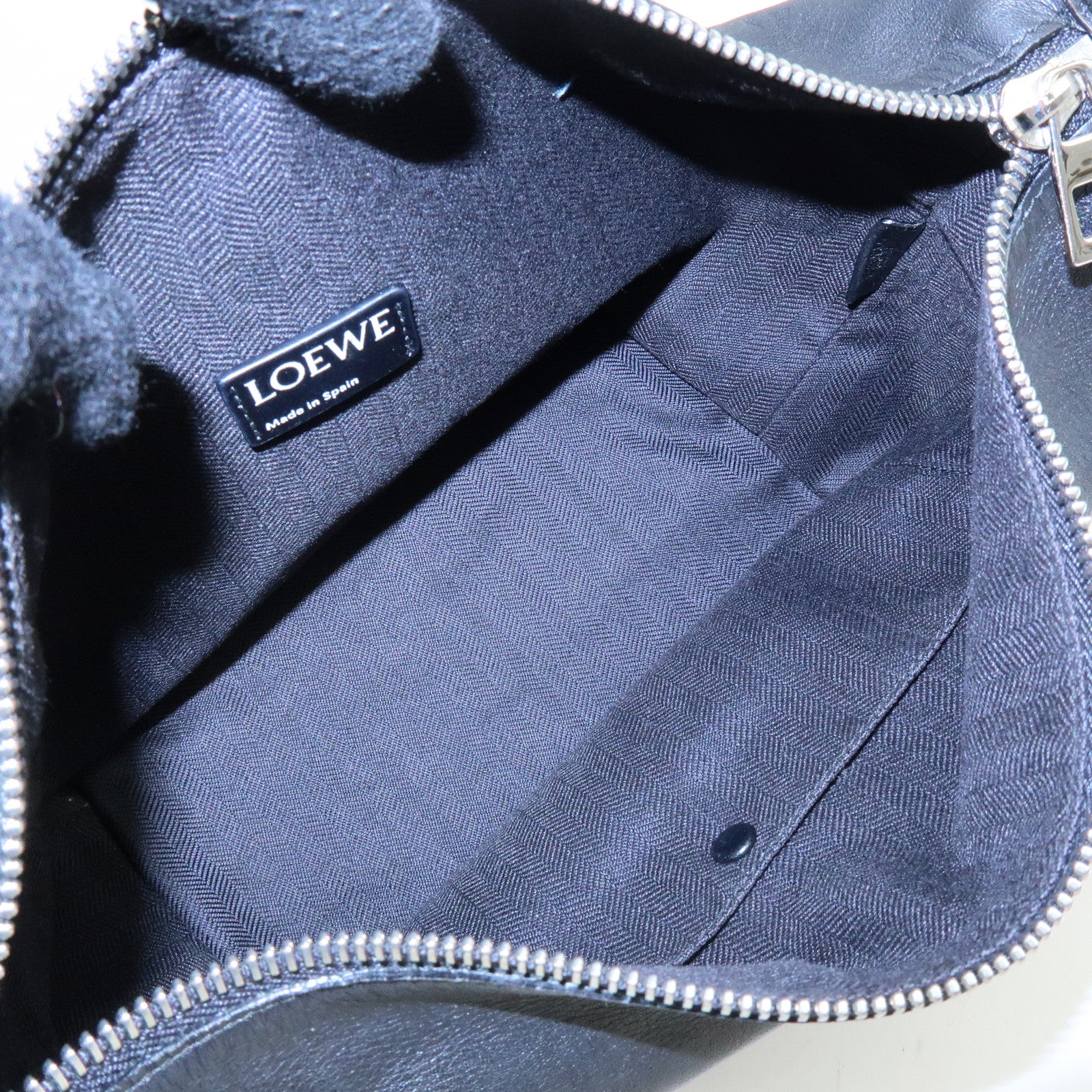 LOEWE Anagram Nappa Leather Hand Bag Pouch Black