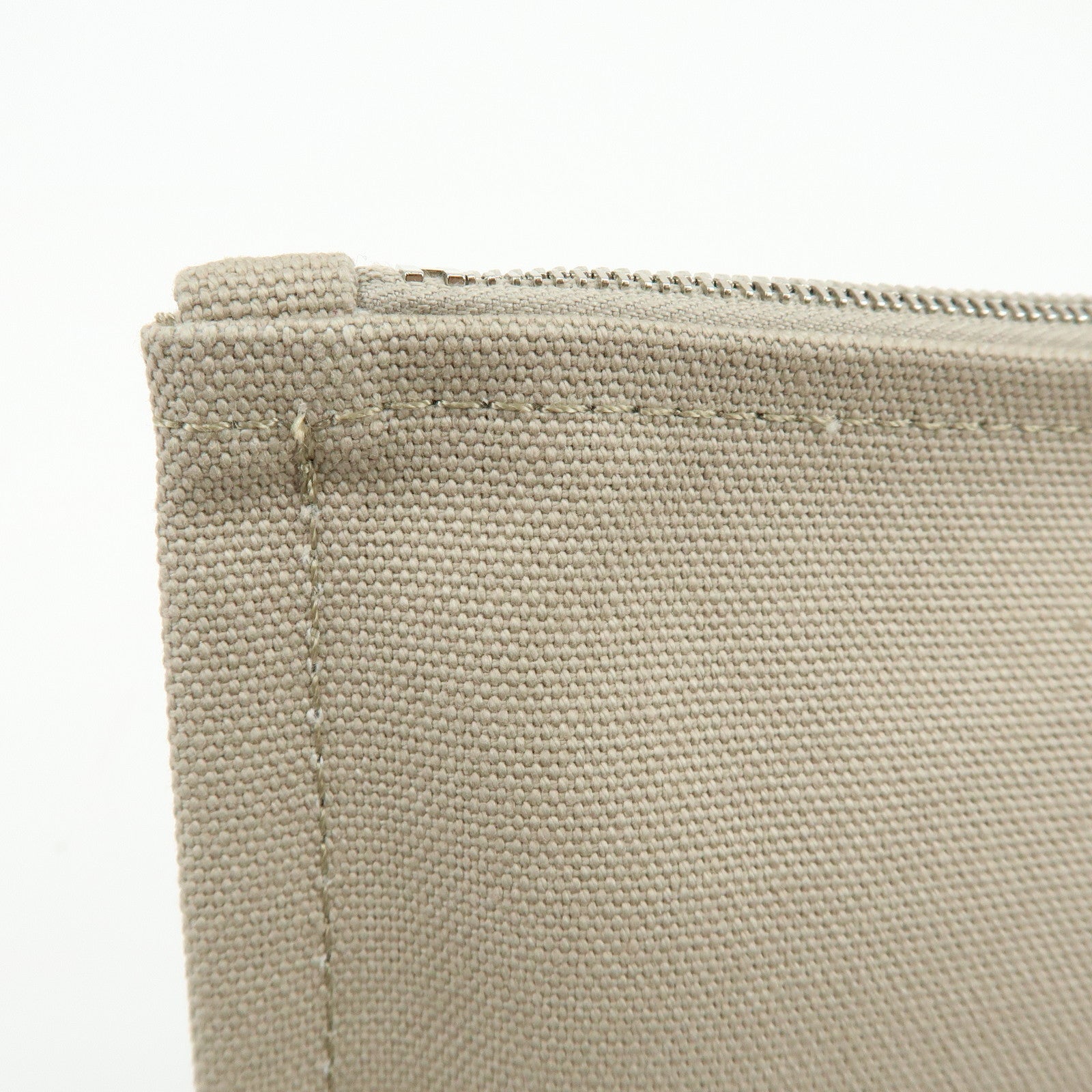 HERMES Yachting GM Canvas Flat Pouch Cosmetic Pouch Beige