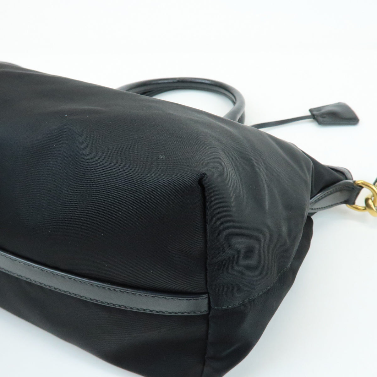 PRADA Triangle Logo Nylon Leather 2Way Bag Hand Bag Shoulder Bag 1BA104