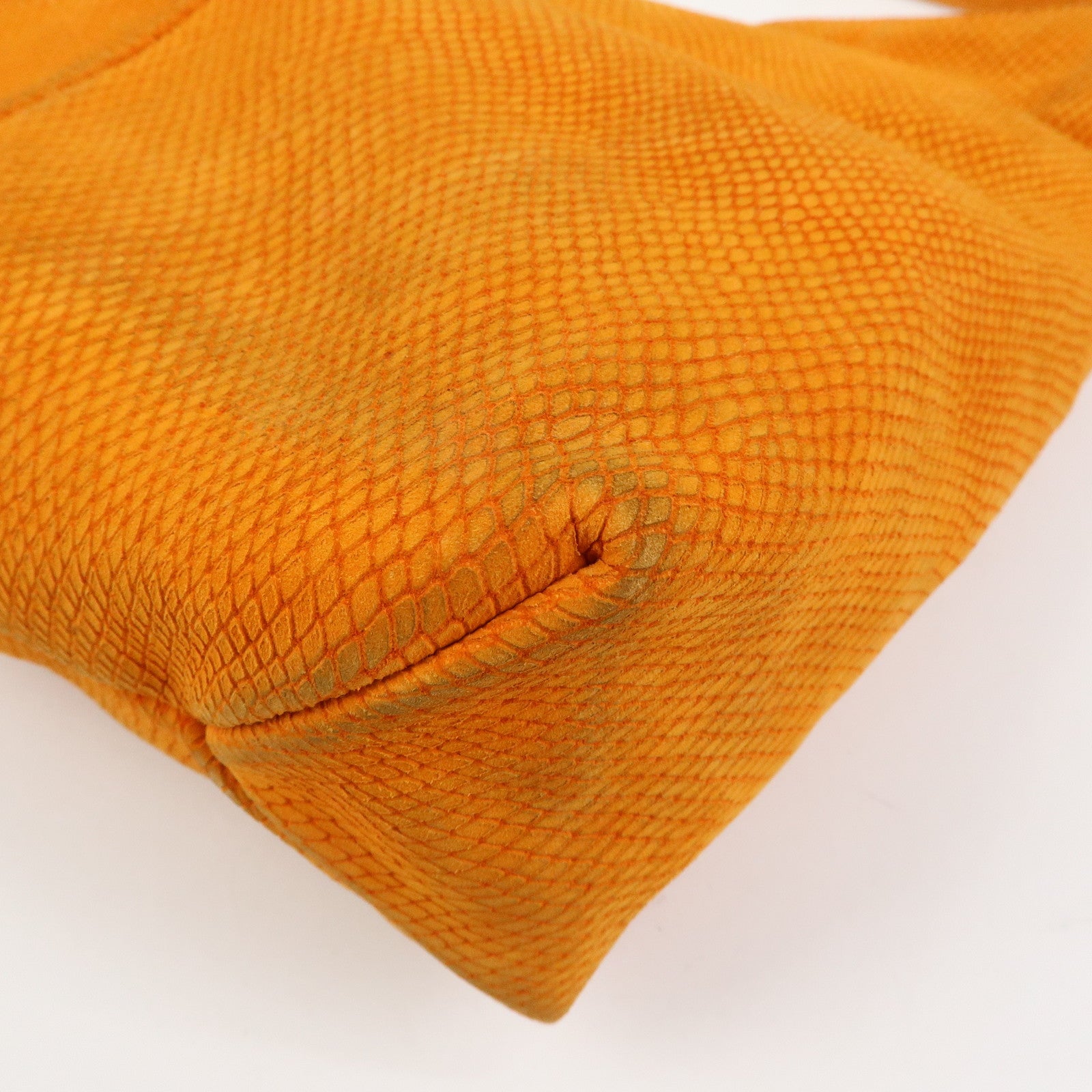 LOEWE Logo Suede Shoulder Bag Tote Bag Hand Bag Orange