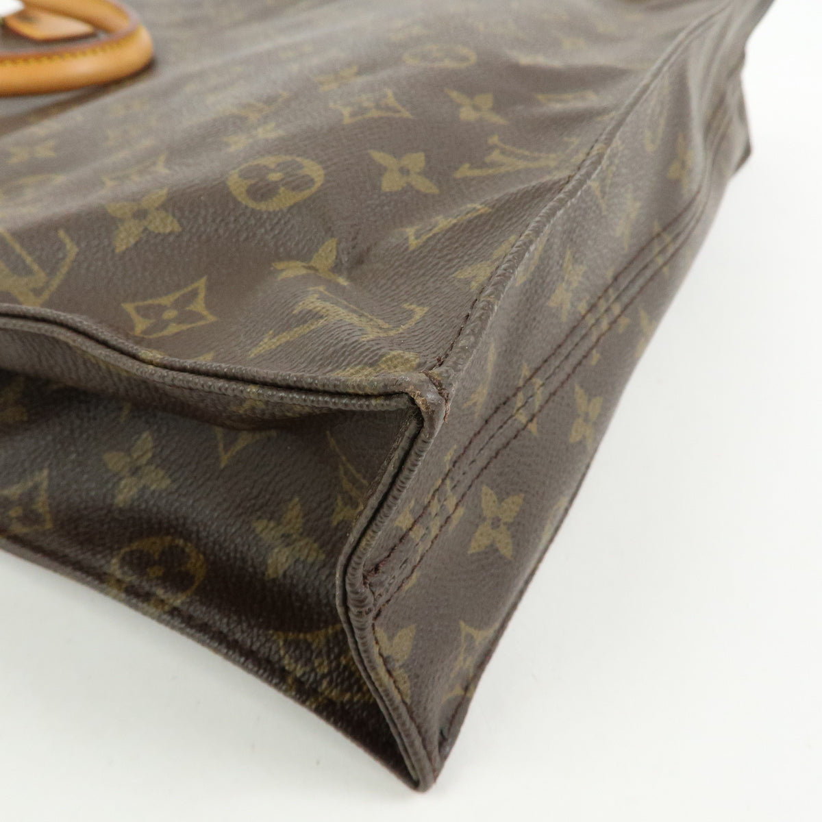 Louis Vuitton Monogram Sac Plat Tote Bag Hand Bag Brown M51140