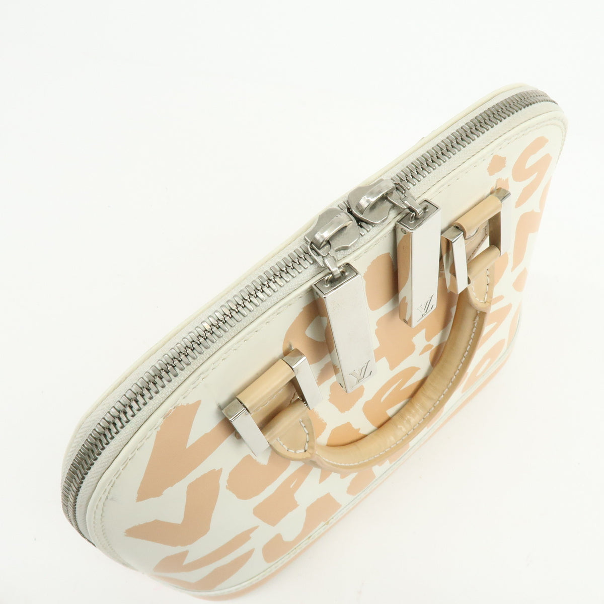 Louis Vuitton Monogram Graffiti Alma MM Leather Hand Bag Beige M92180