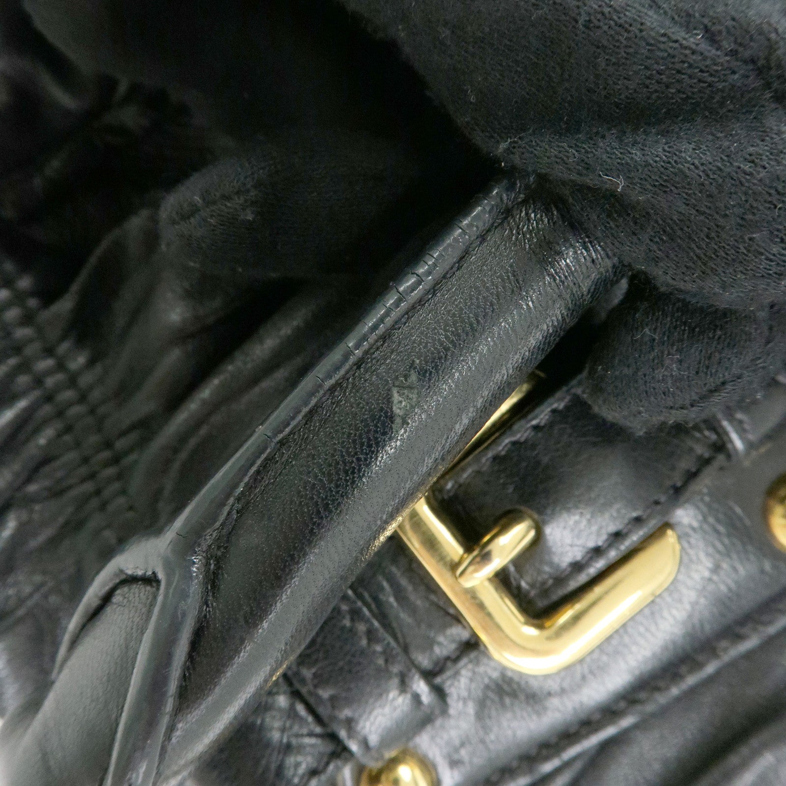 PRADA Logo Nappa Leather 2Way Bag Hand Bag Shoulder Bag Black