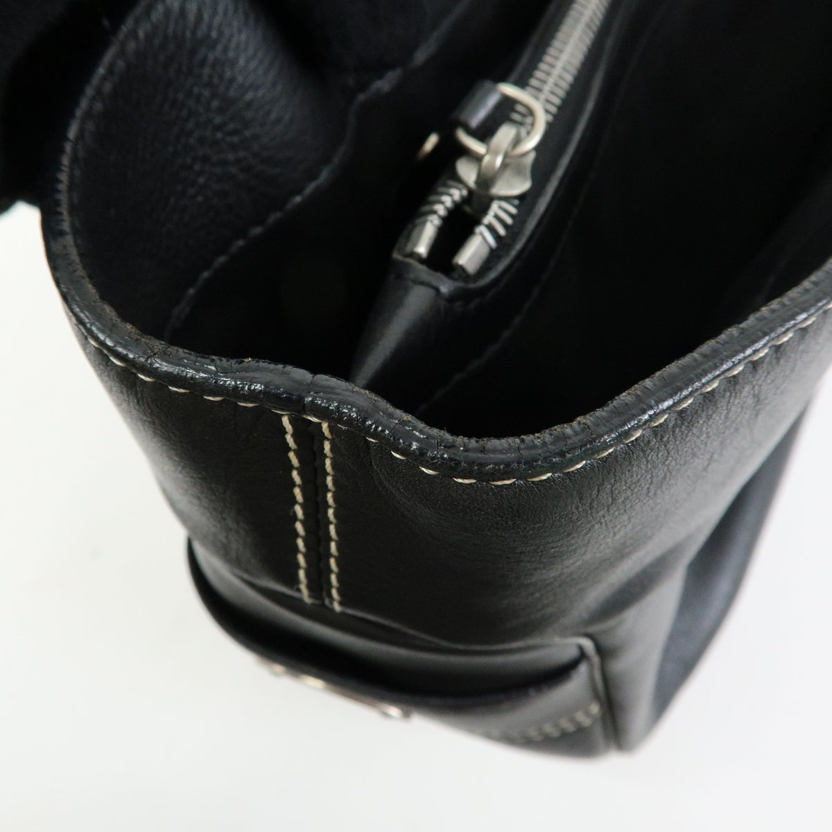 CELINE Leather Boogie Bag Hand Bag Black