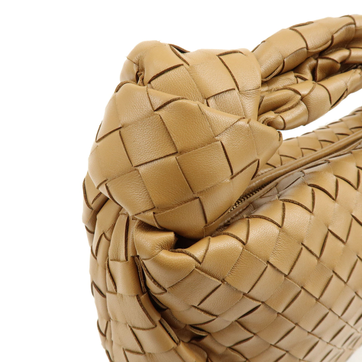 BOTTEGA VENETA Jodie Medium Intrecciato Leather Shoulder Bag Camel