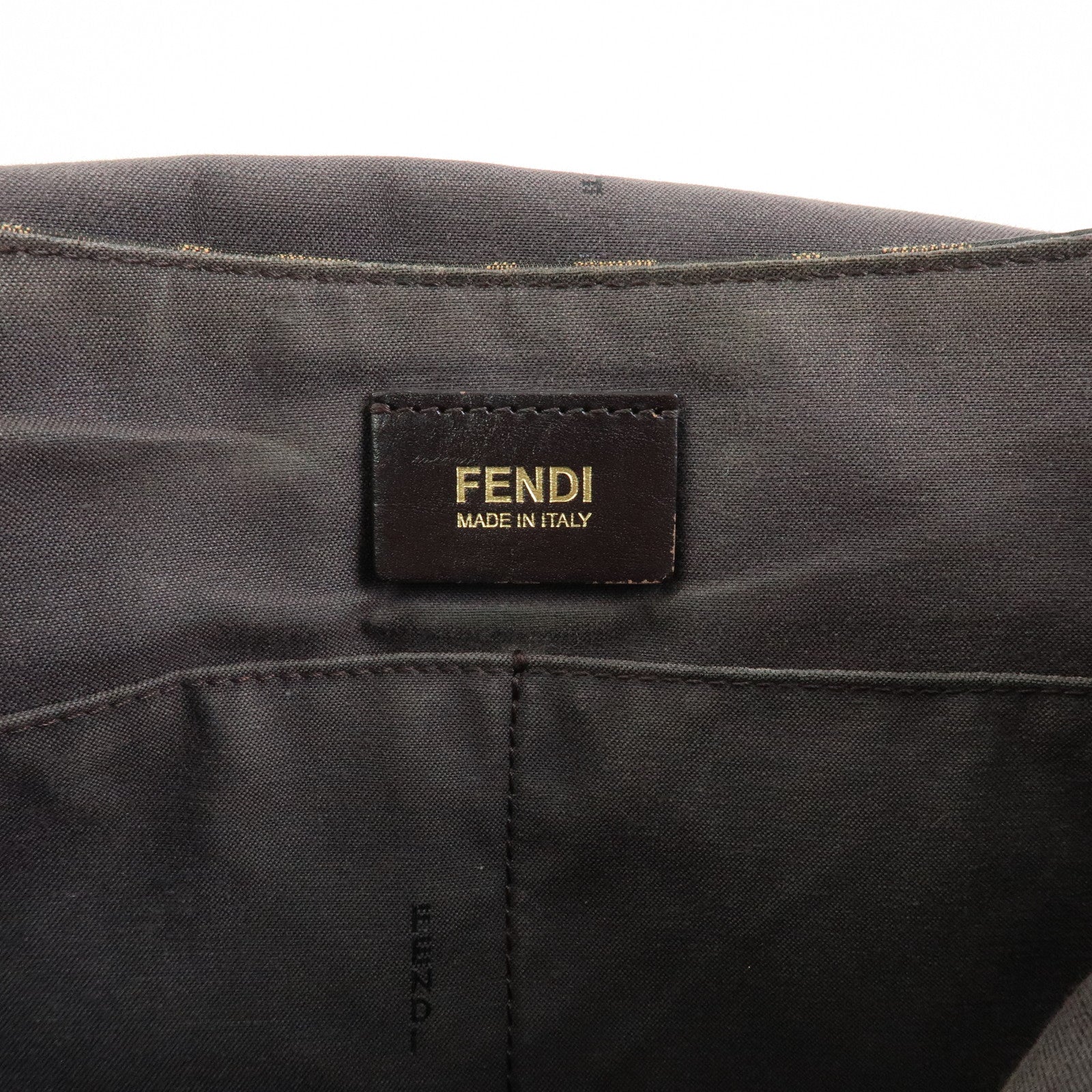 FENDI Zucca Jacquard Leather Shoulder Bag Crossbody Bag Brown 8BT215