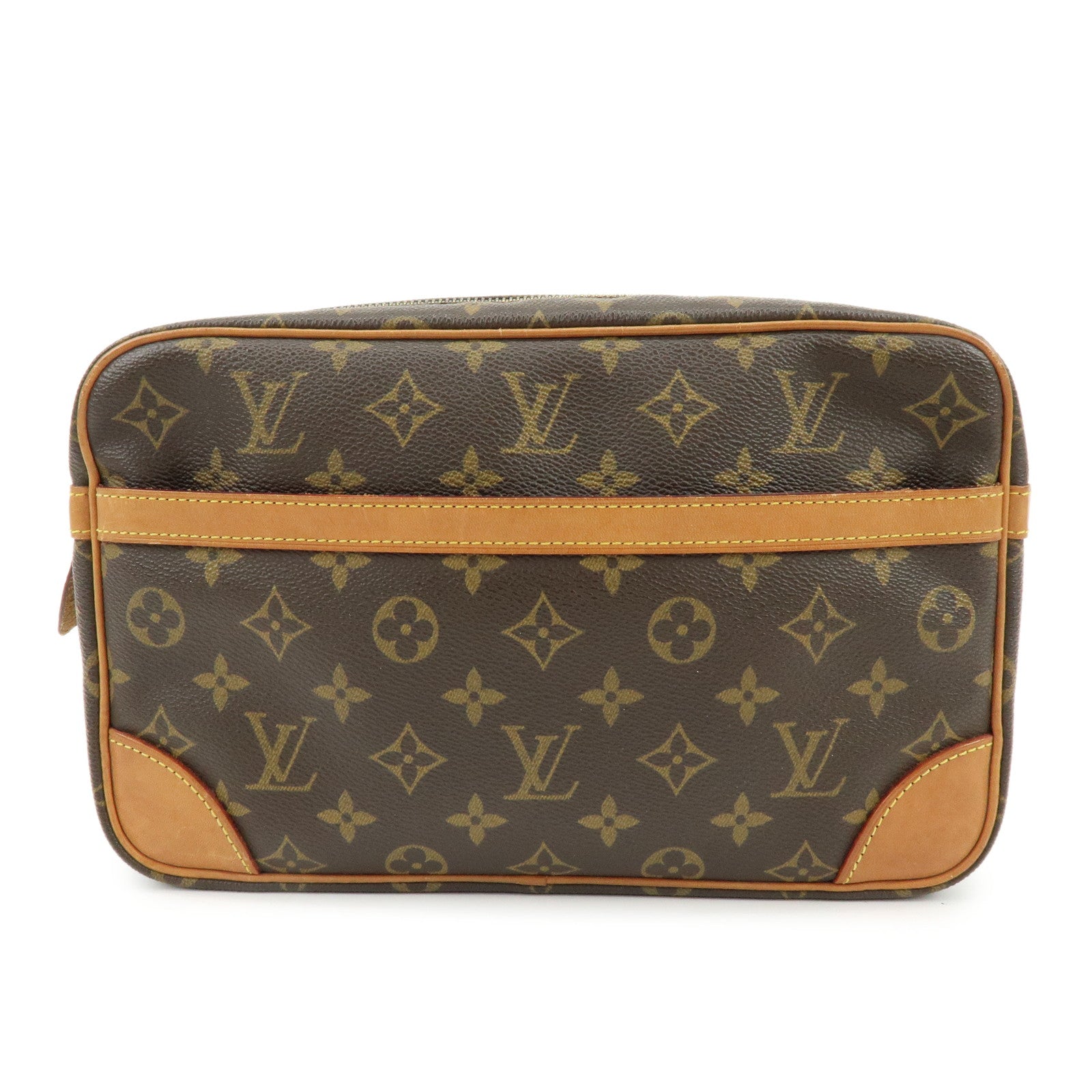 Louis Vuitton Monogram Compiegne 28 Pouch Clutch Bag Brown M51845