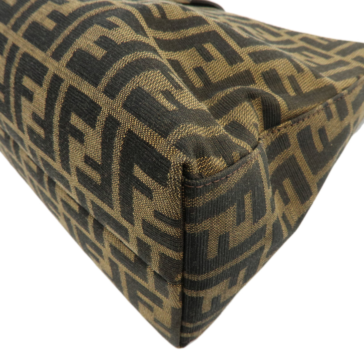 FENDI Zucca Canvas Leather Shoulder Bag Hand Bag Brown 0916115