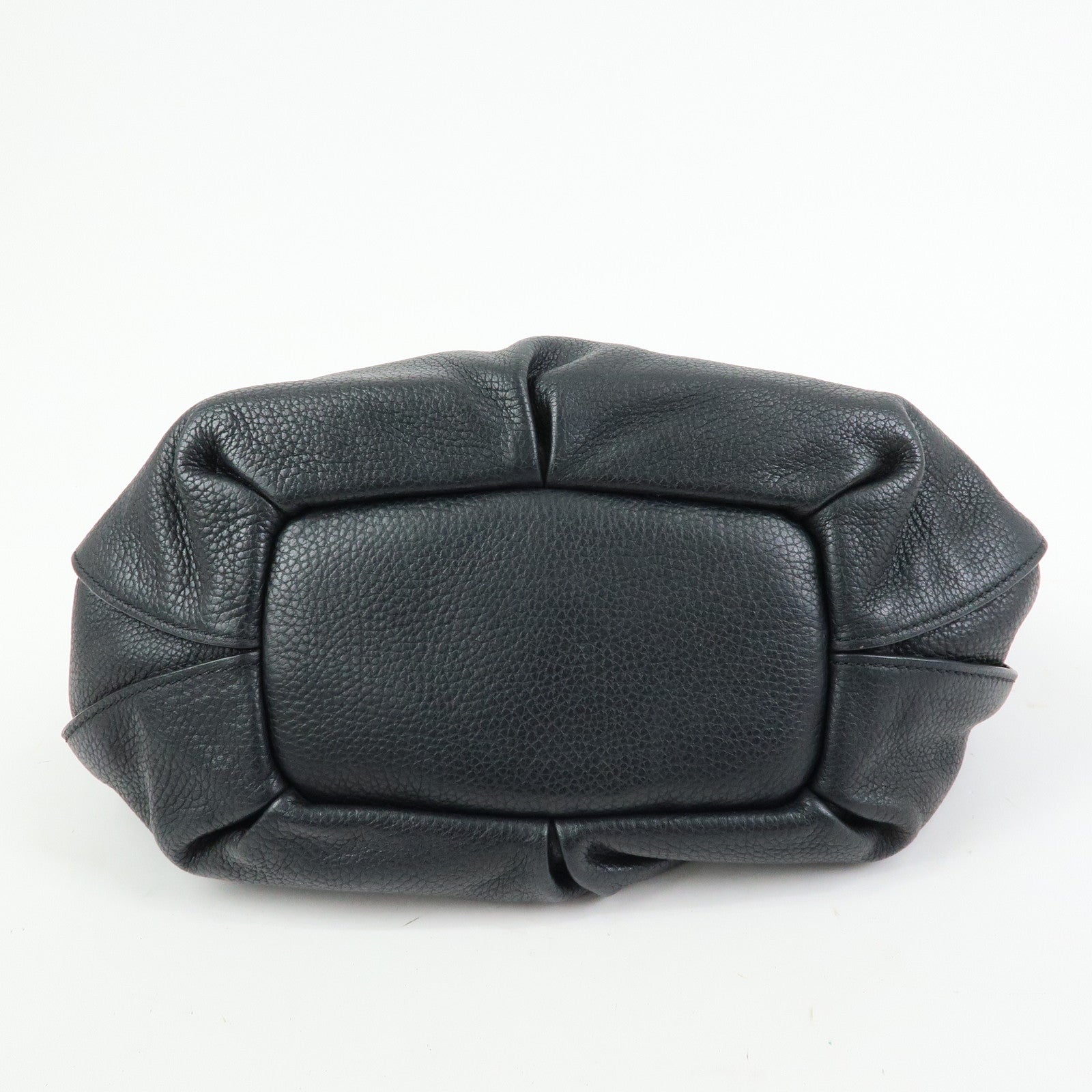 CELINE Macadam Bittersweet Leather Shoulder Bag Hand Bag Black