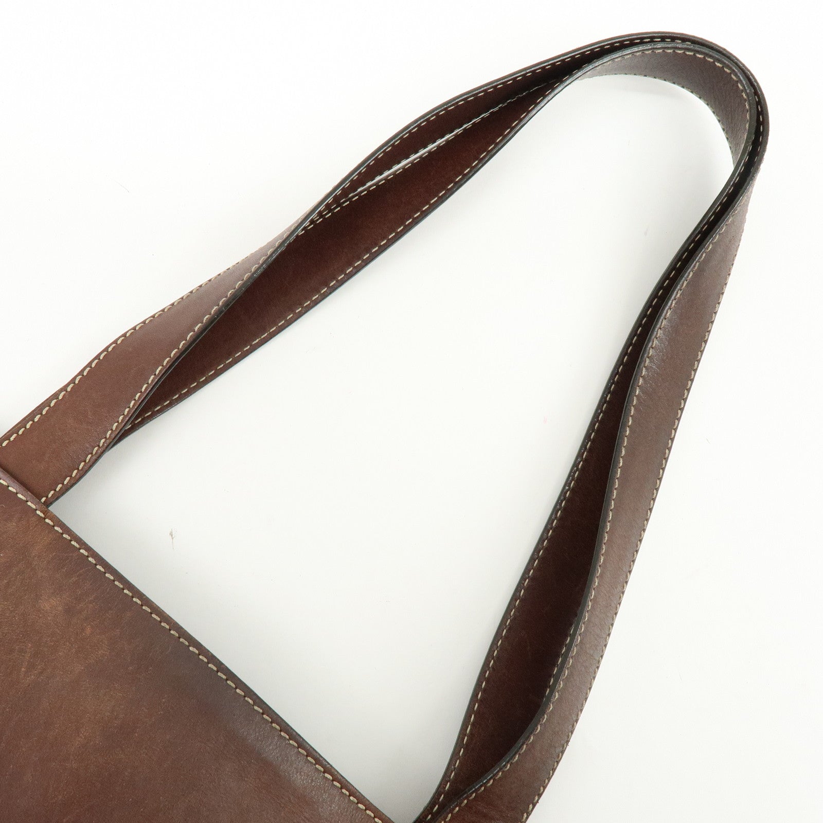 CHANEL COCO Mark Denim Leather Tote Shoulder Bag Blue Brown