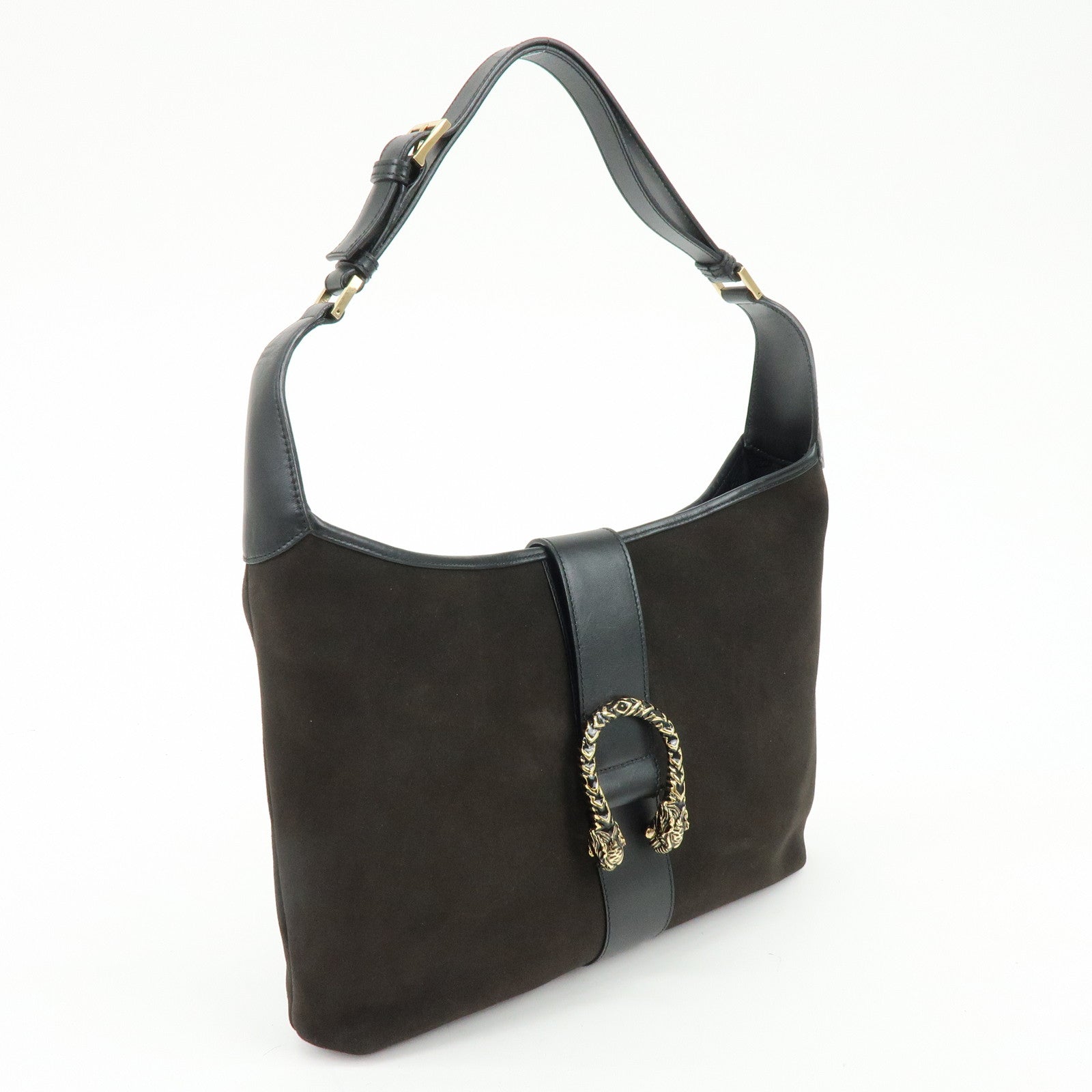 GUCCI Dionysus Suede Leather Shoulder Bag Hand Bag Dark Brown 001.4067