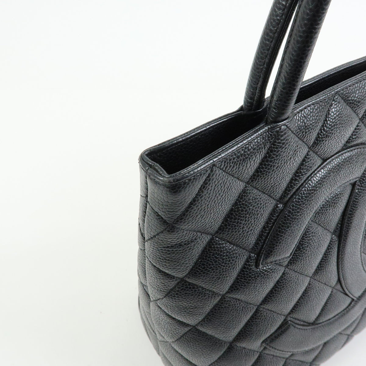 CHANEL Medallion Matelasse COCO Mark Tote Bag Hand Bag Black A01804