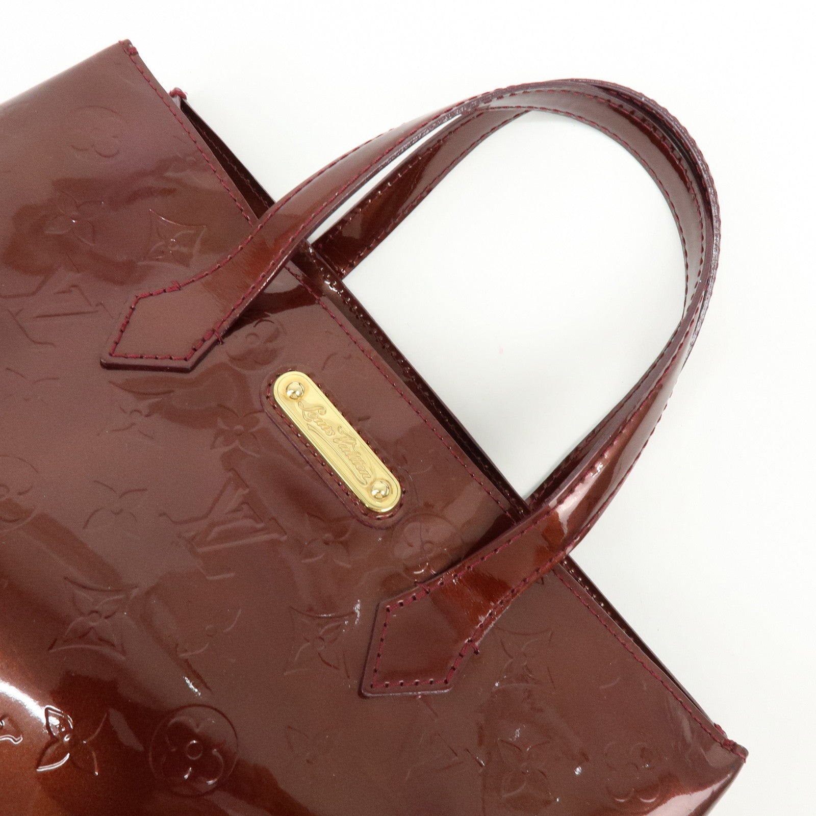 Louis Vuitton Monogram Vernis Wilshire PM Tote Bag Rouge M91644