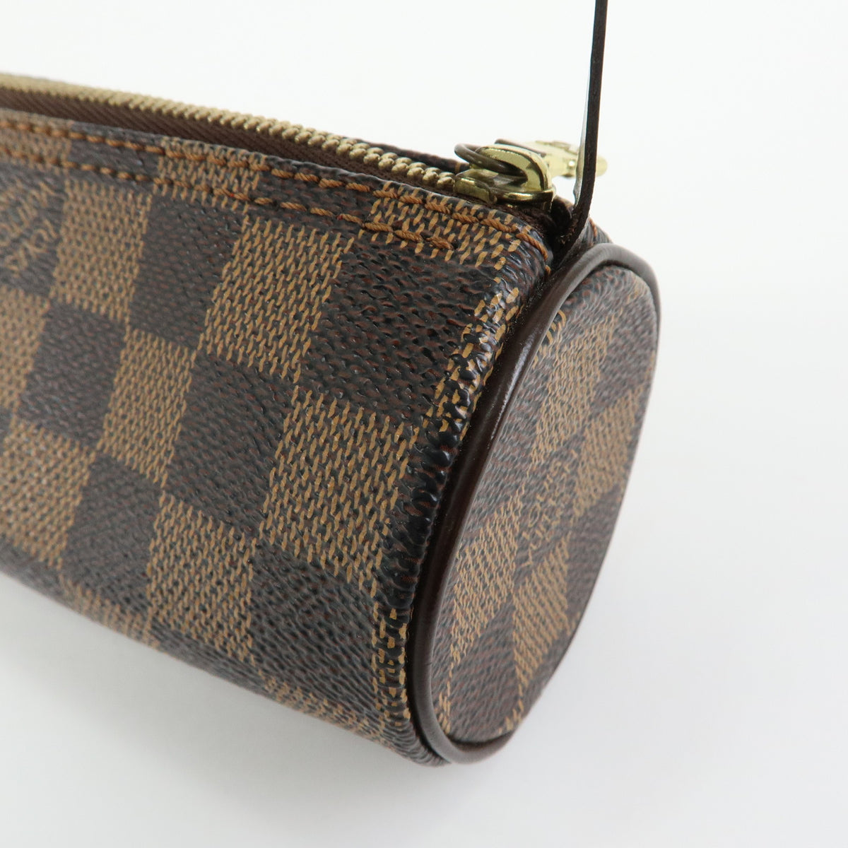 Louis Vuitton Damier Canvas Leather Mini Pouch for Papillon Bag Brown