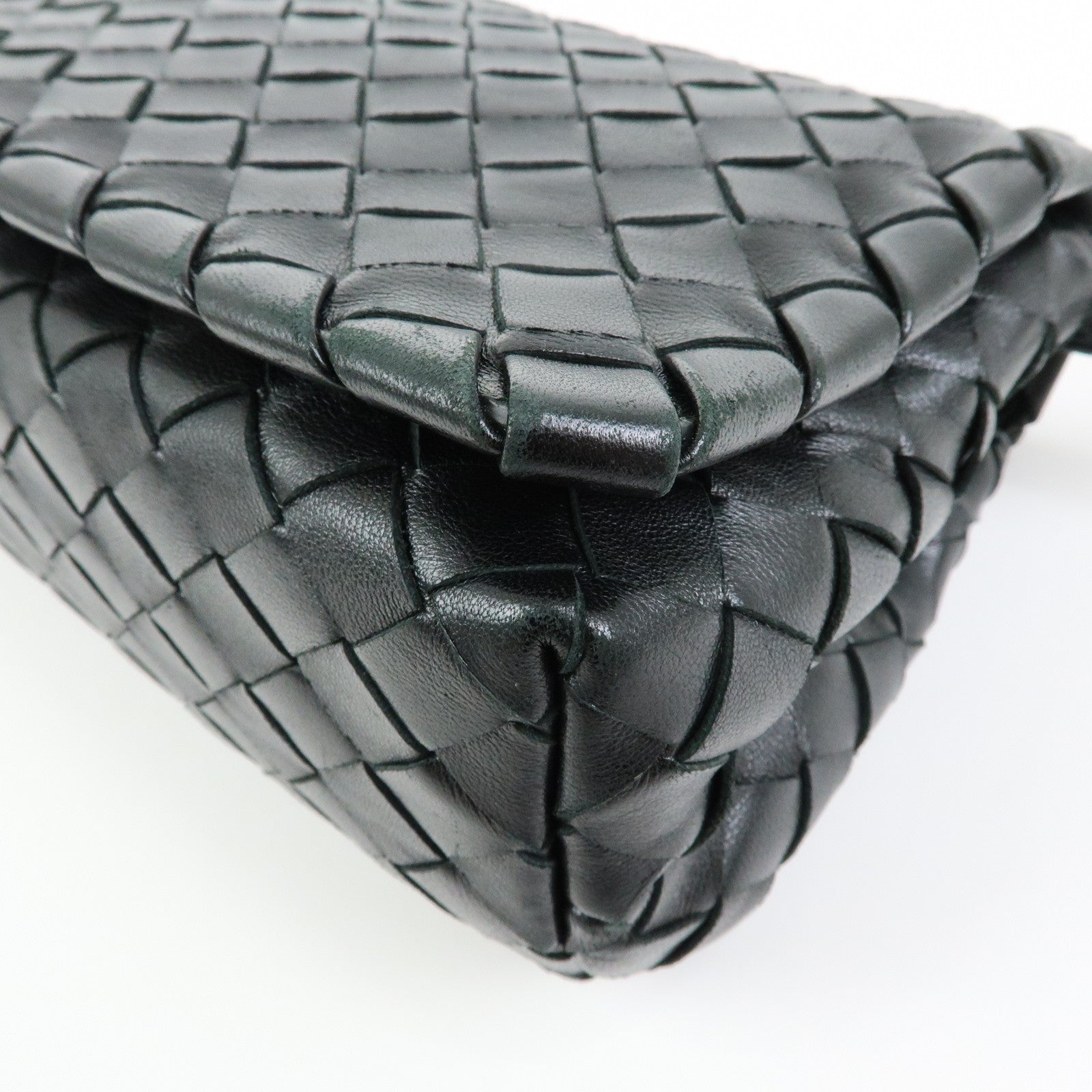 BOTTEGA VENETA Intrecciato Nappa Leather Shoulder Bag Black 600519