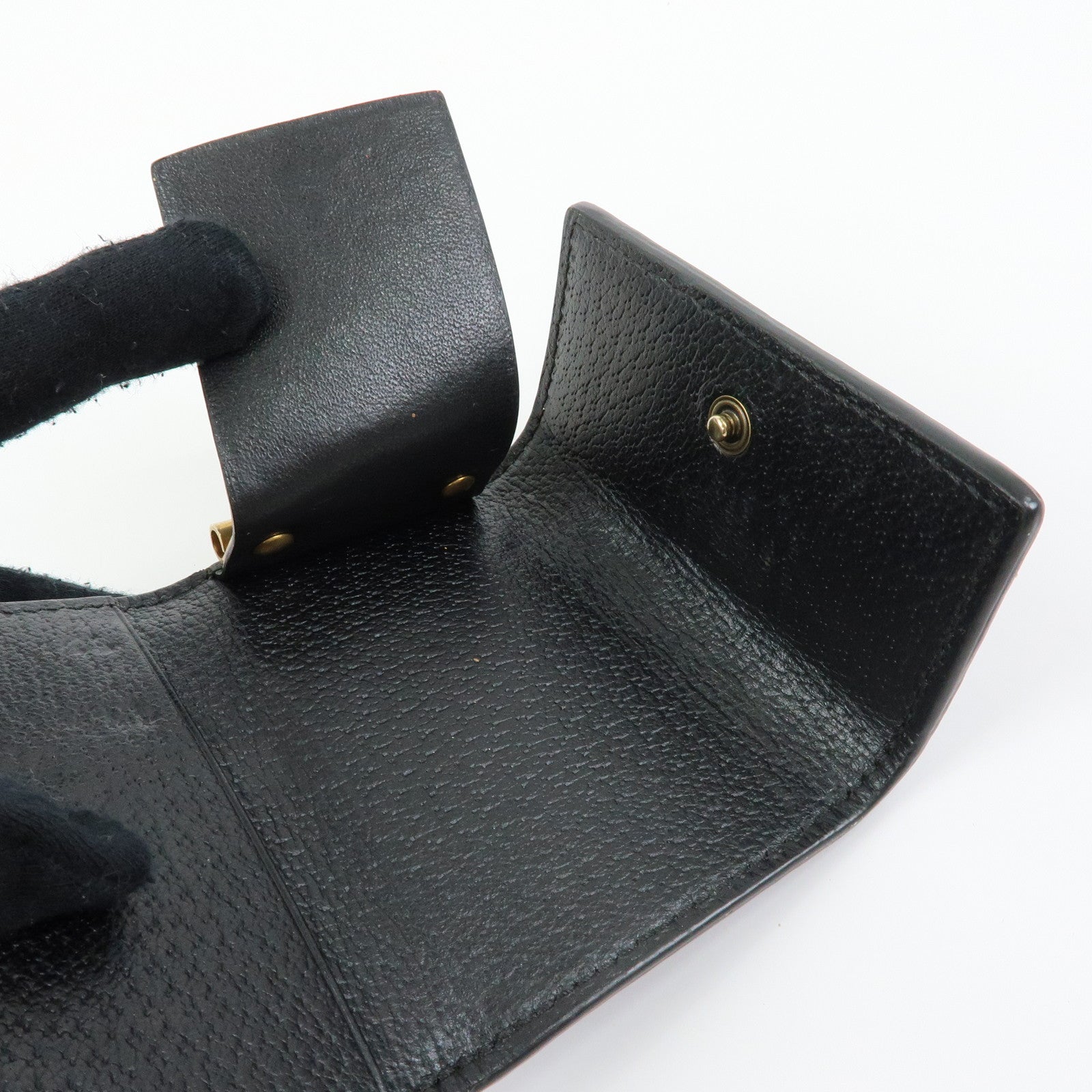 GUCCI Animalier Bee Leather 6 Ring Key Case Key Holder Black 523683