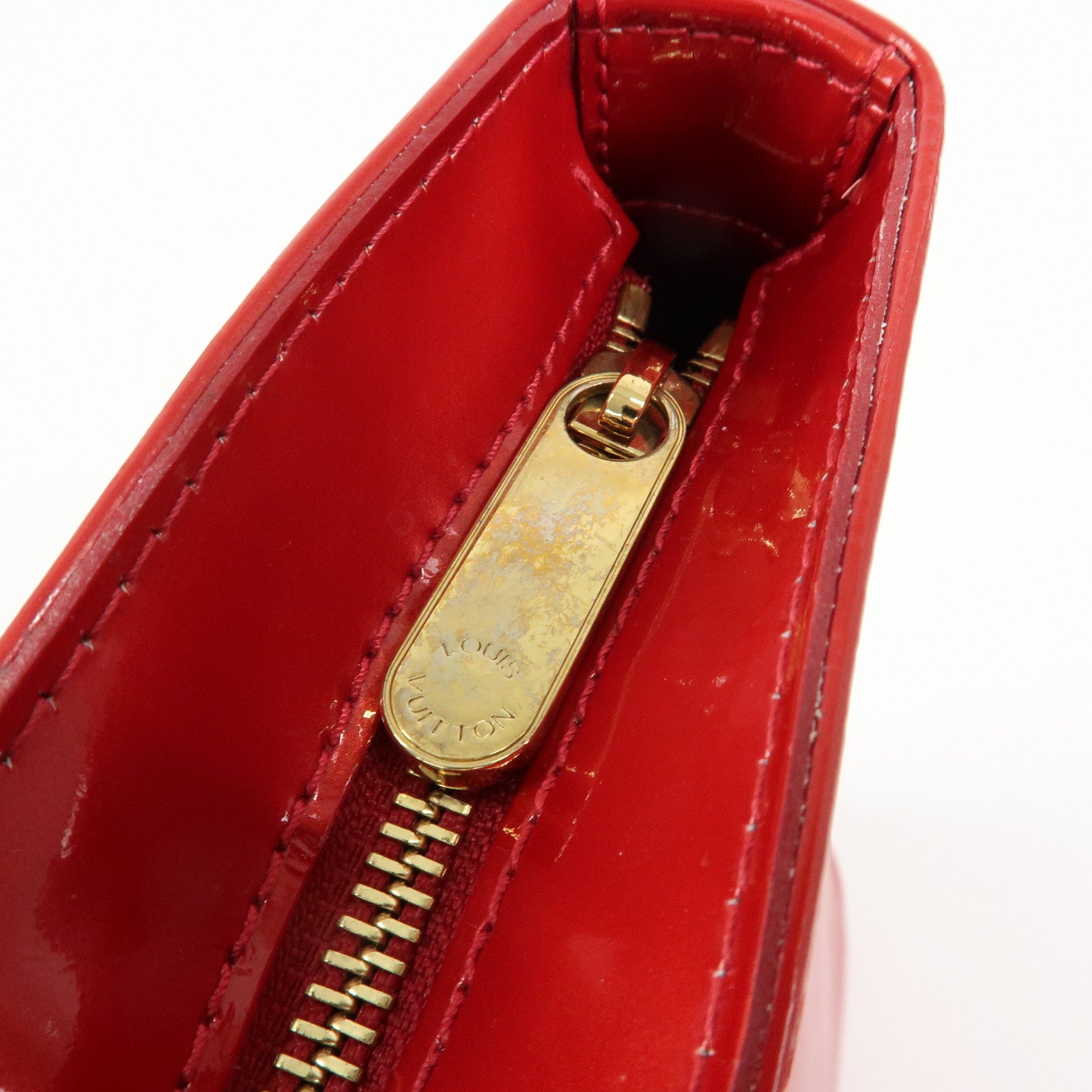Louis Vuitton Monogram Vernis Brentwood Tote Bag Hand Bag Red M91989