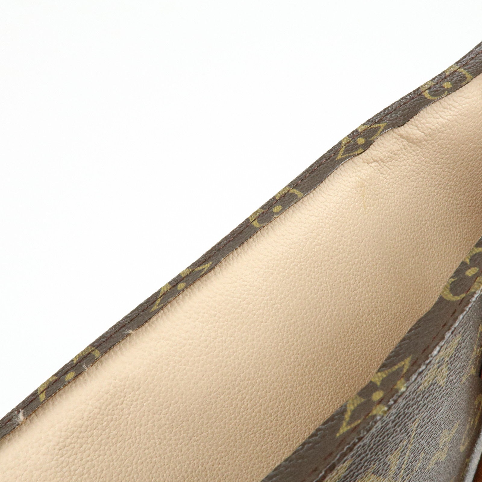 Louis Vuitton Monogram Sac Plat Tote Bag Hand Bag Brown M51140
