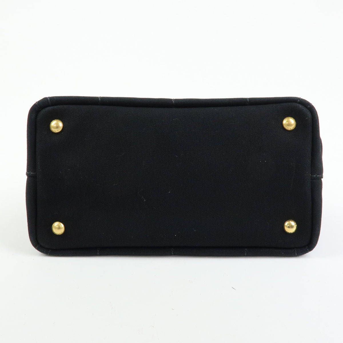 PRADA Triangle Logo Canapa Mini Canvas 2Way Hand Bag Black White 1BG439