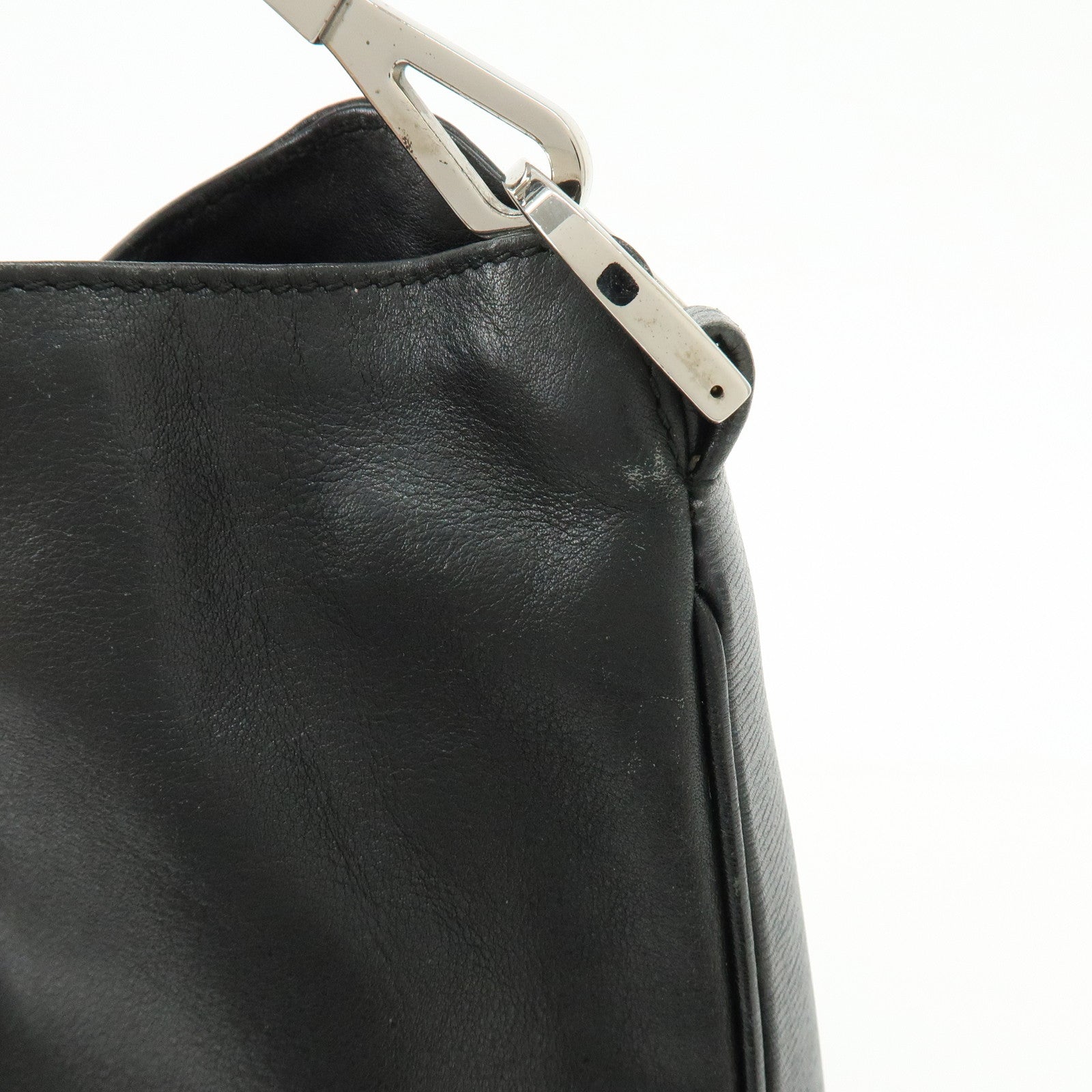 GUCCI Bamboo Leathe Hand Bag Shoulder Bag Black 001・4095