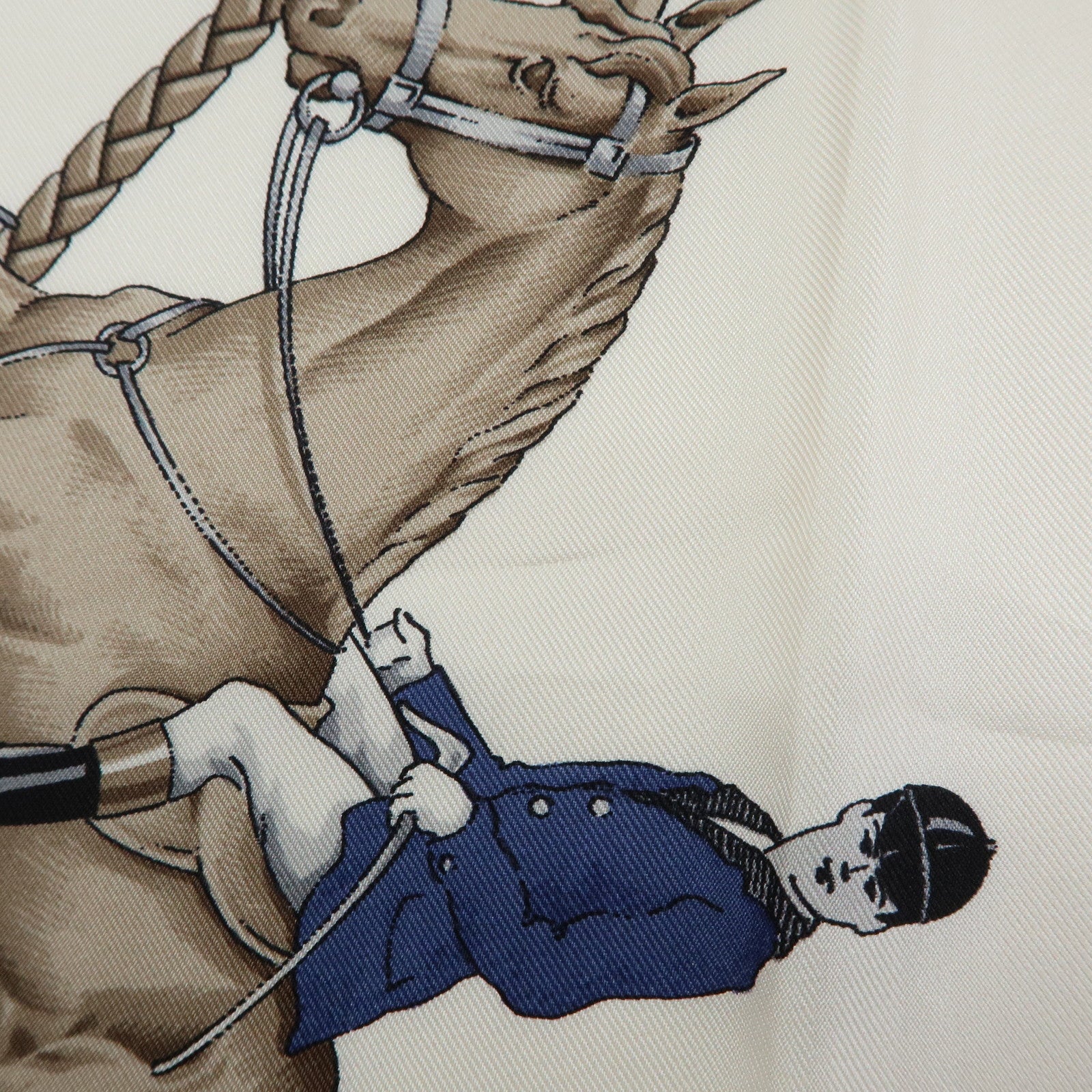 CELINE Silk 100% Scarf Hunting Hounds Horseback Riders Red White