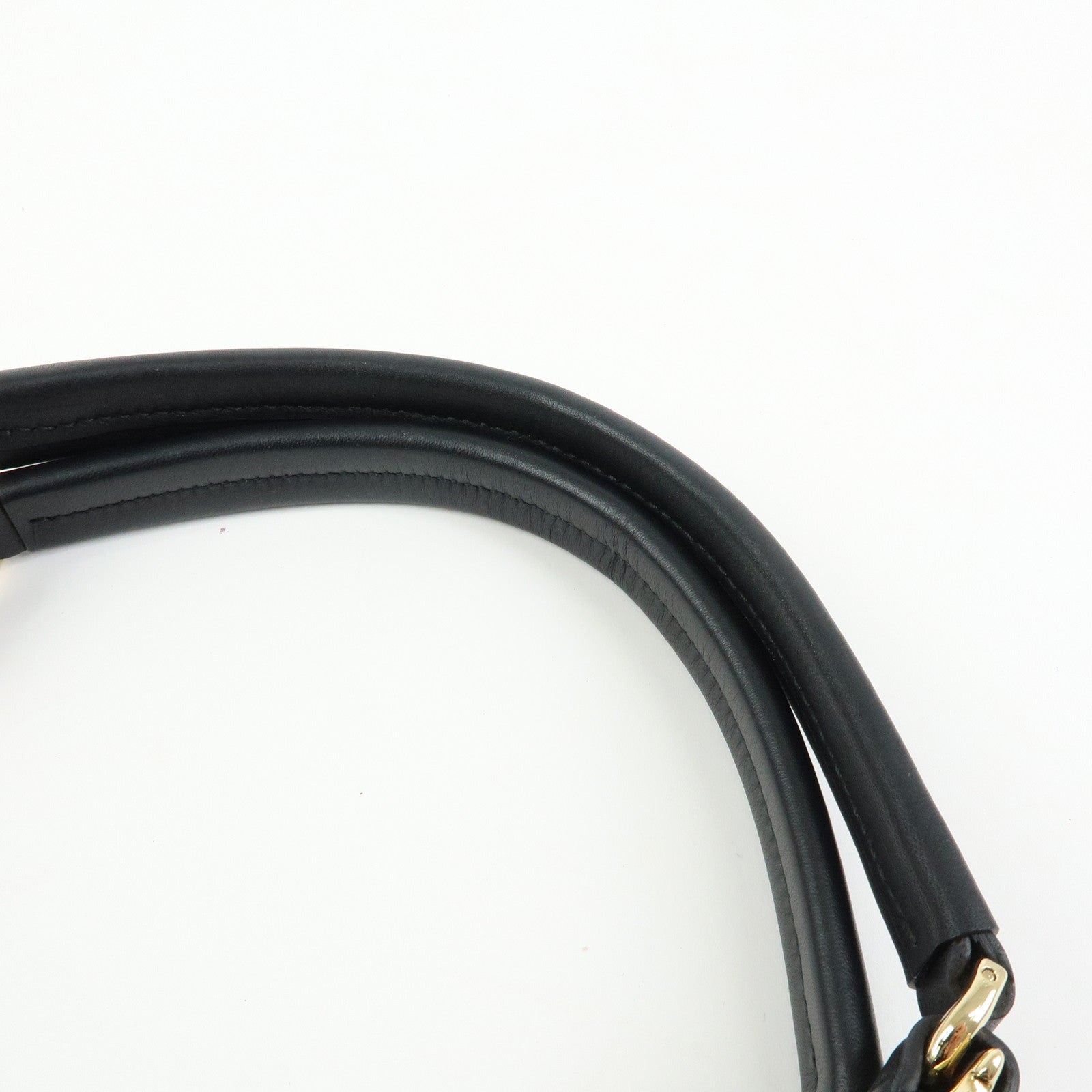 Ferragamo Gancini Leather Hand Bag Shoulder Bag Black 21 F077