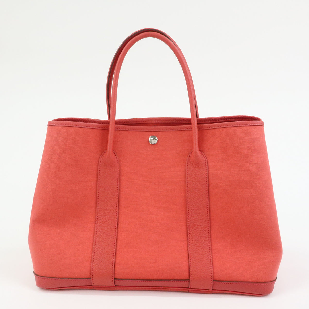 HERMES Garden Party PM Toile Ash Leather □N Stamped Tote Bag