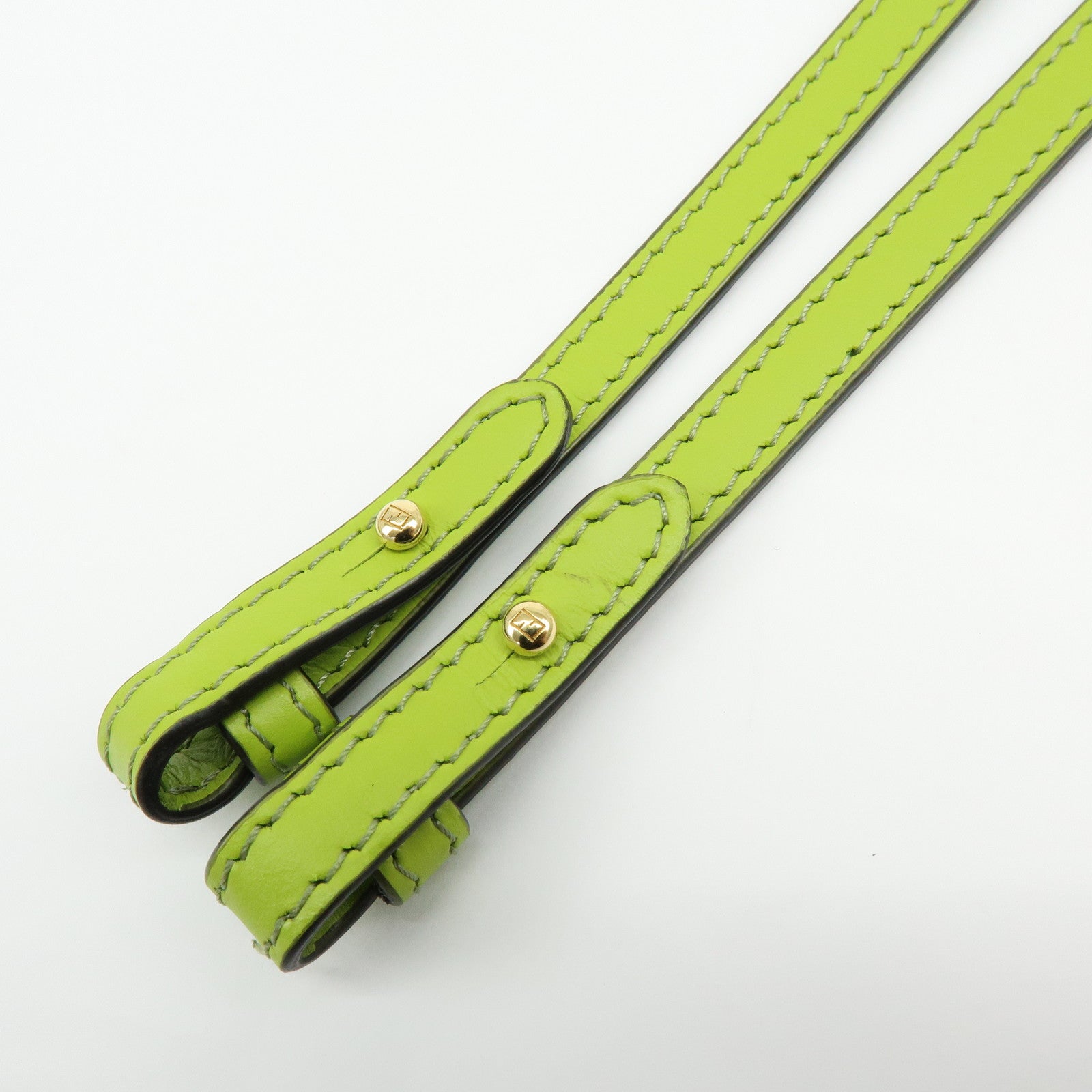 FENDI By the Way Leather 2Way Bag Mini Hand Bag Lime Green 8BS067