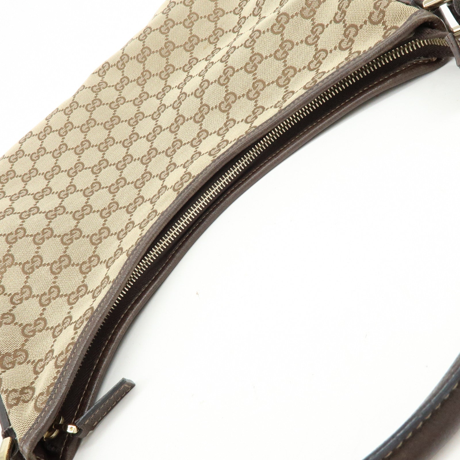 GUCCI Abbey GG Canvas Leather Shoulder Bag Hand Bag Beige Brown 130737