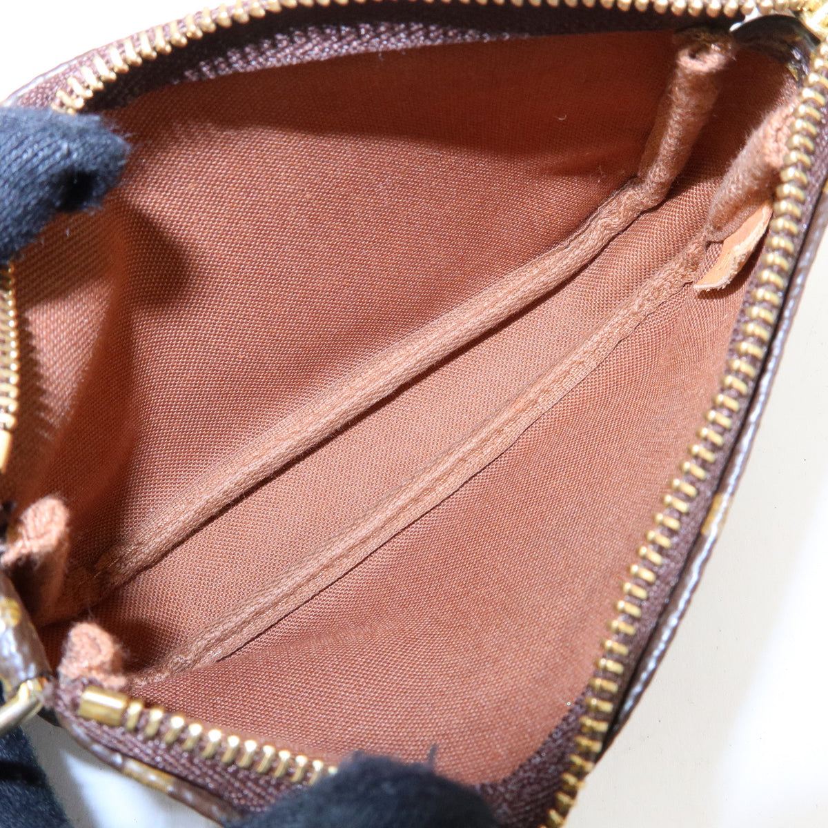 Louis Vuitton Monogram Mini Pochette Accessoires Hand Bag Brown M58009