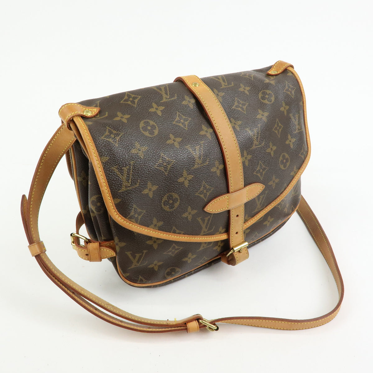 Louis Vuitton Monogram Saumur 30 Canvas Shoulder Bag Brown M42256
