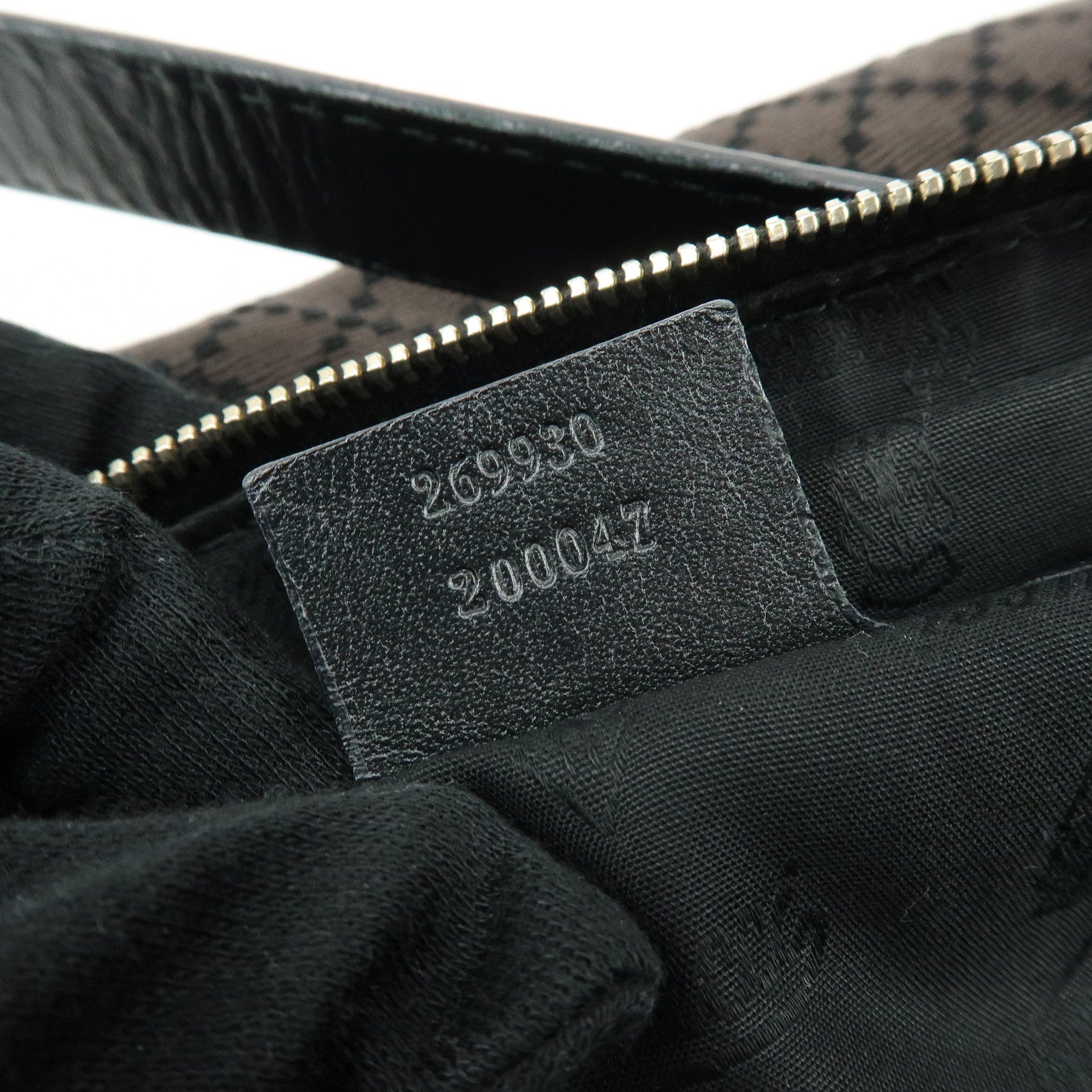 GUCCI Diamante Canvas Leather Shoulder Bag Boston Bag Black 269930