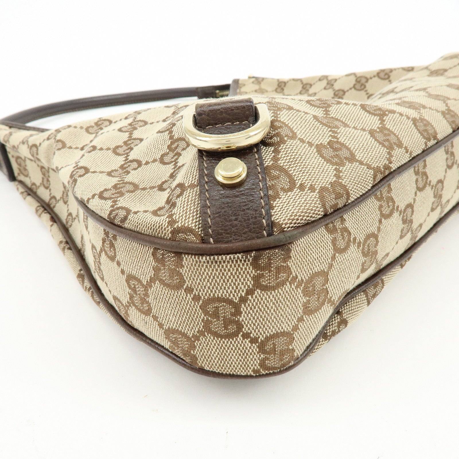 GUCCI Abbey GG Canvas Leather Shoulder Bag Hand Bag Beige Brown 130737